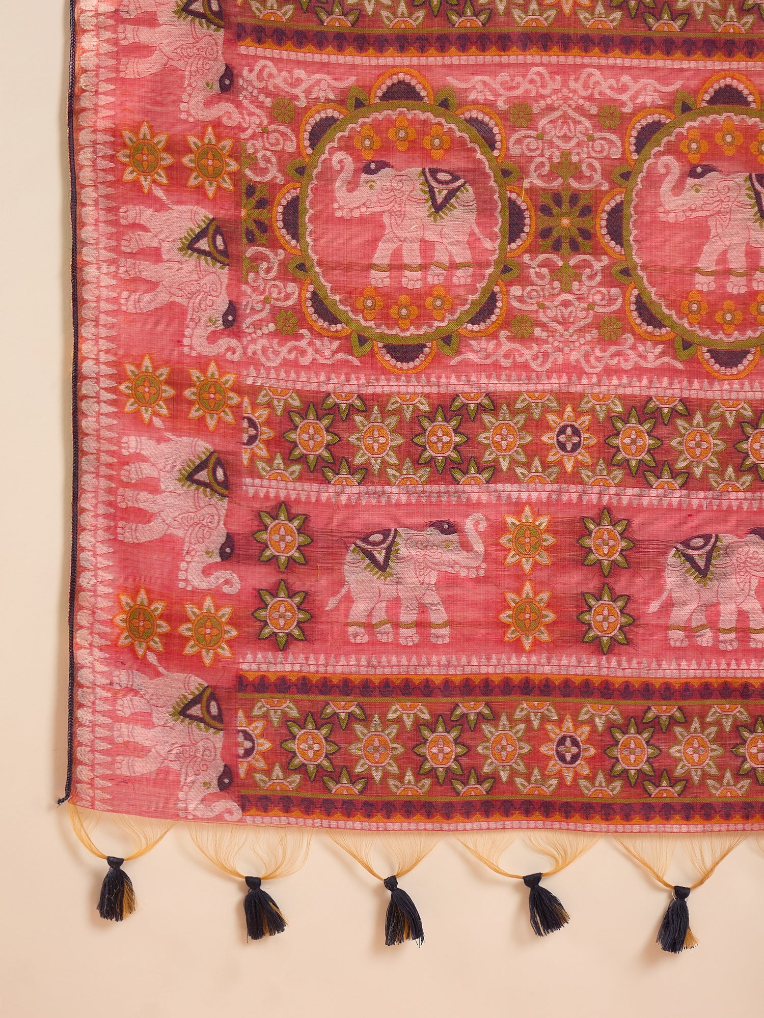 Fuchsia Banarasi Kora Saree