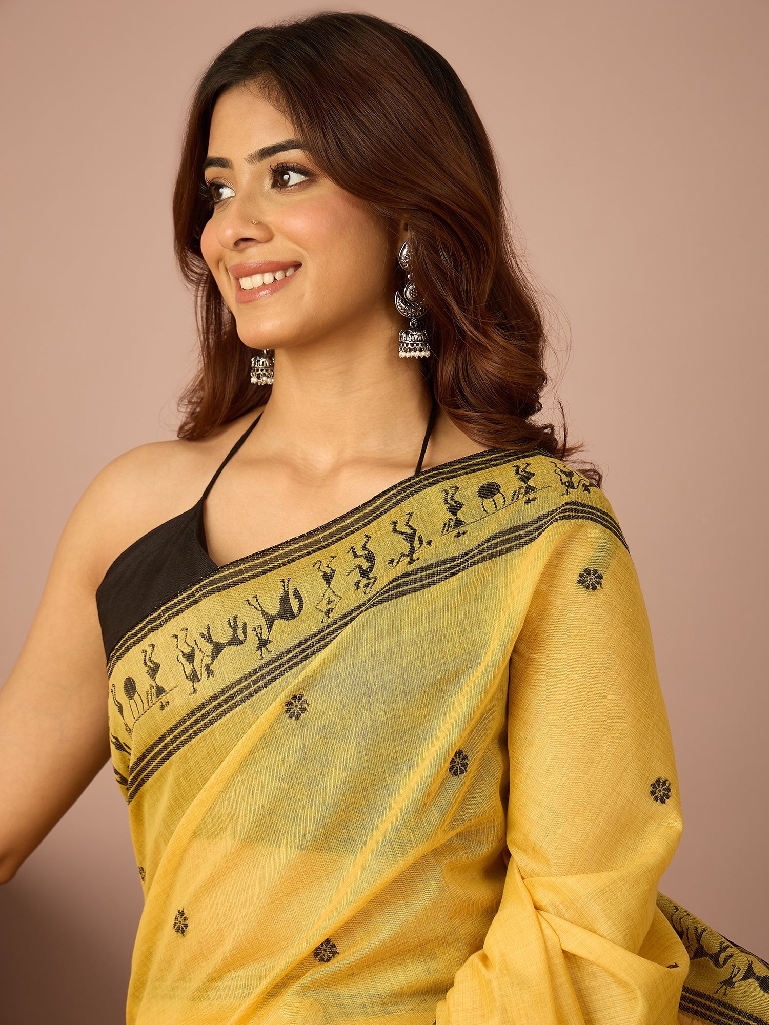 Yellow Warli Art Saree