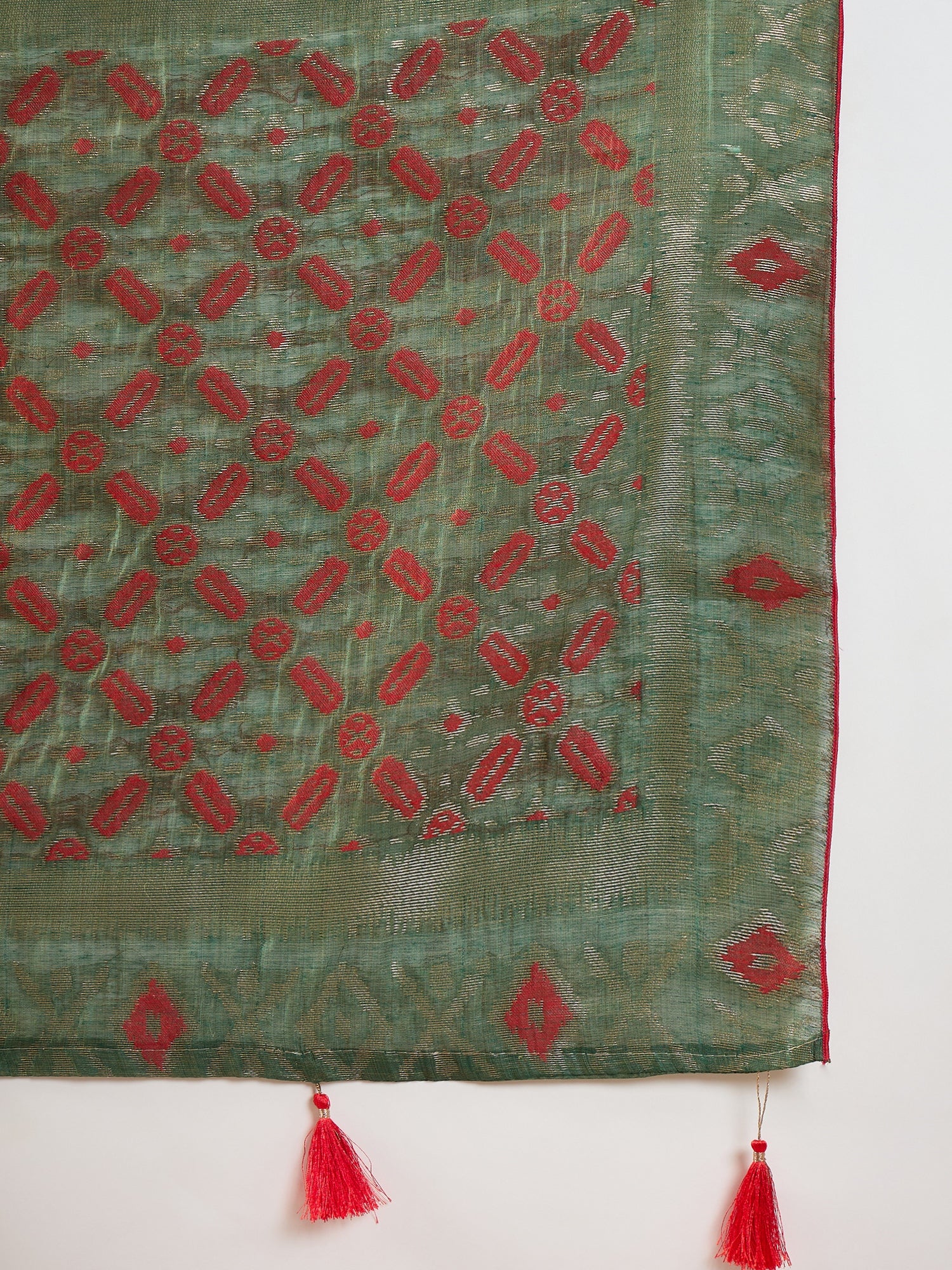 Green Sambalpuri Ikat Saree
