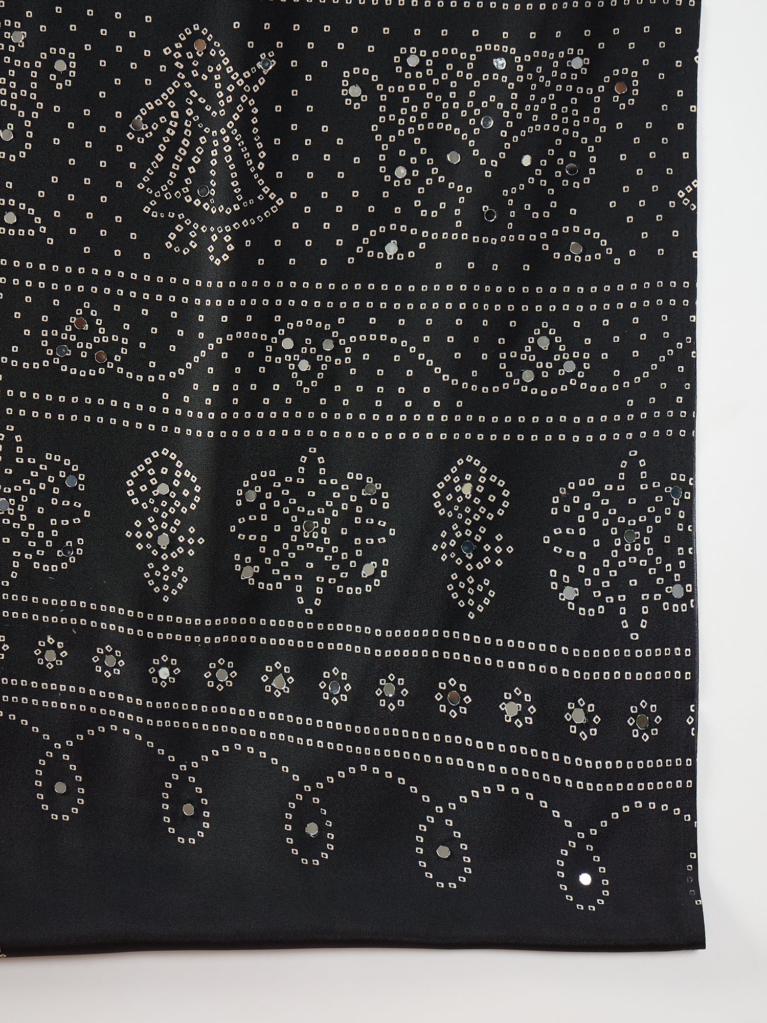 Red Base Black Bandhej Saree