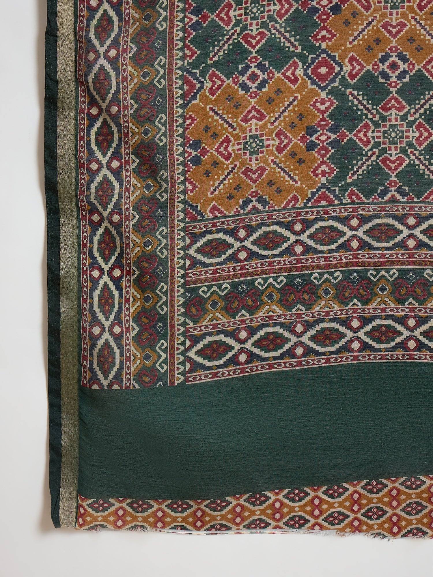 Mustard Rajkot Patola Border Saree