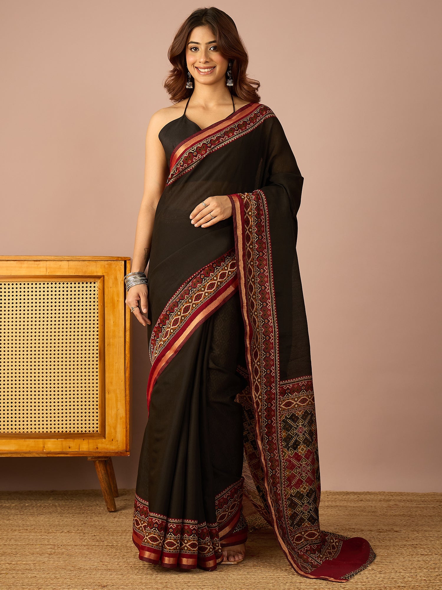 Black Patola Border Saree