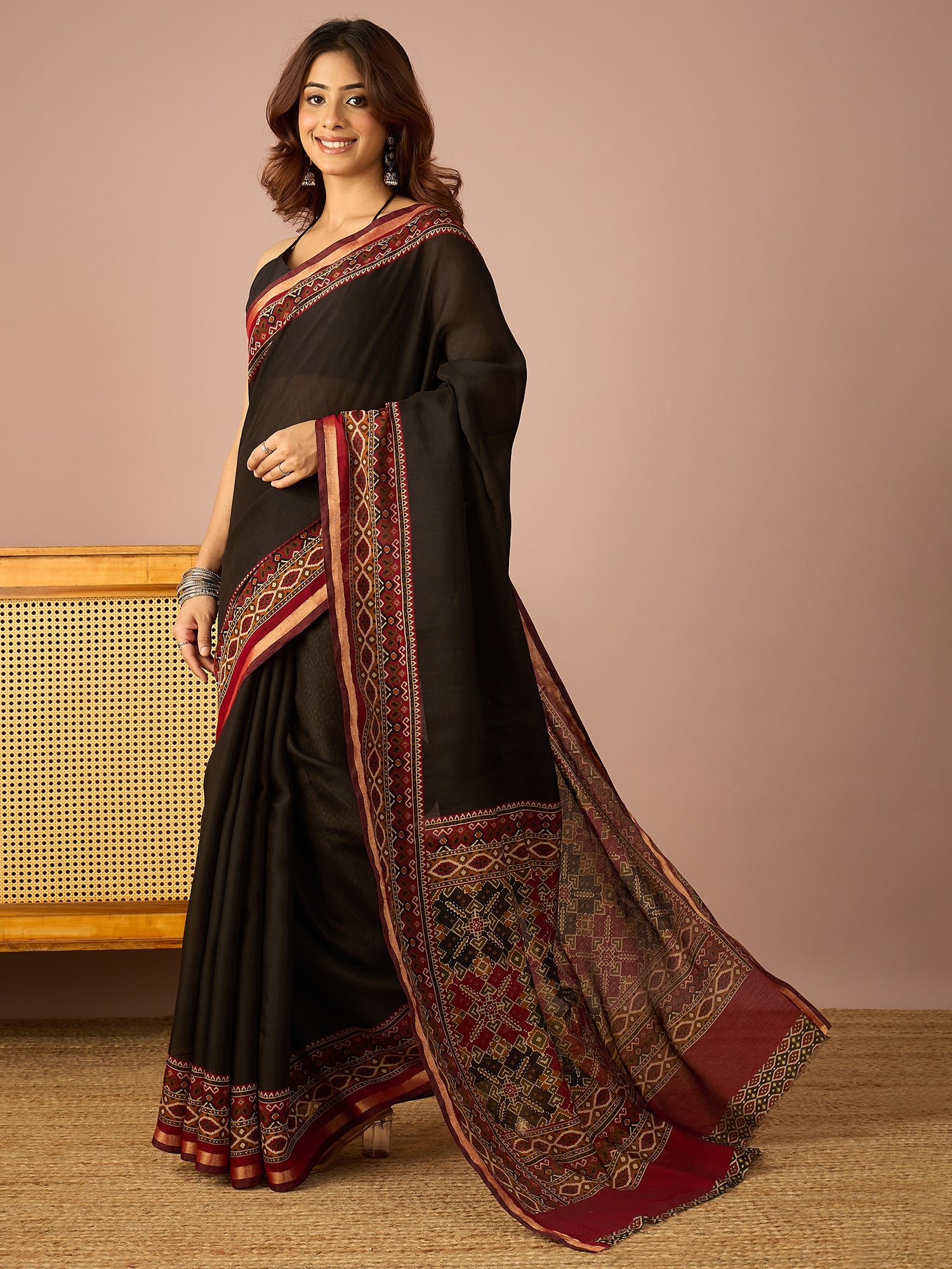 Black Patola Border Saree