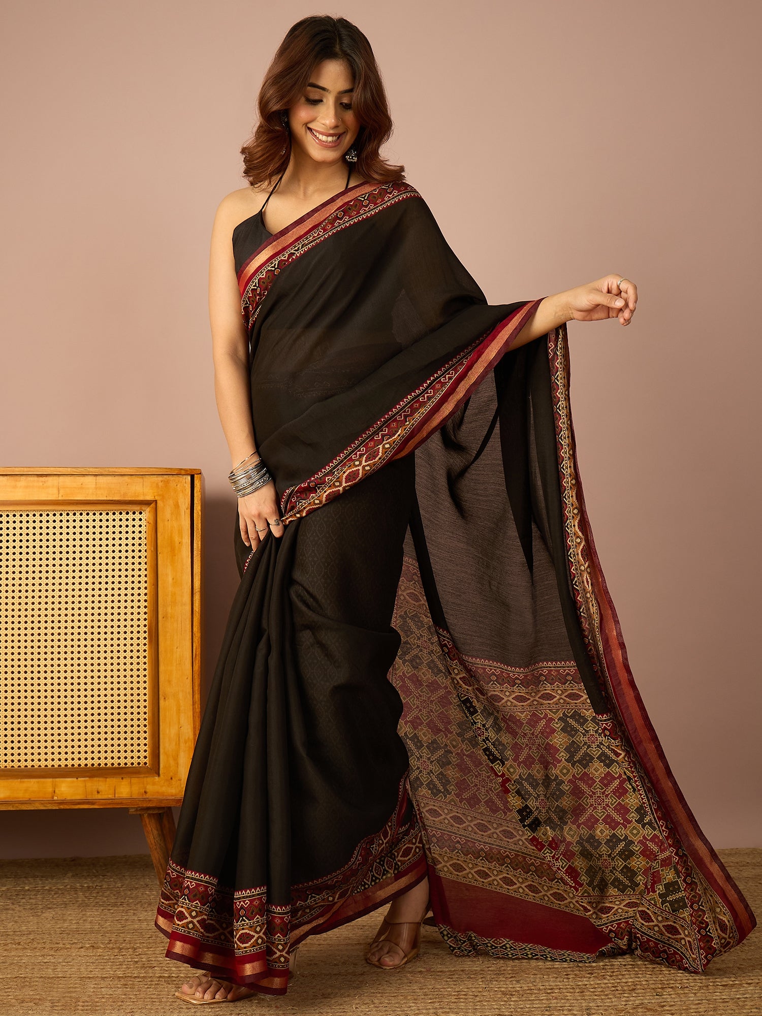 Black Patola Border Saree