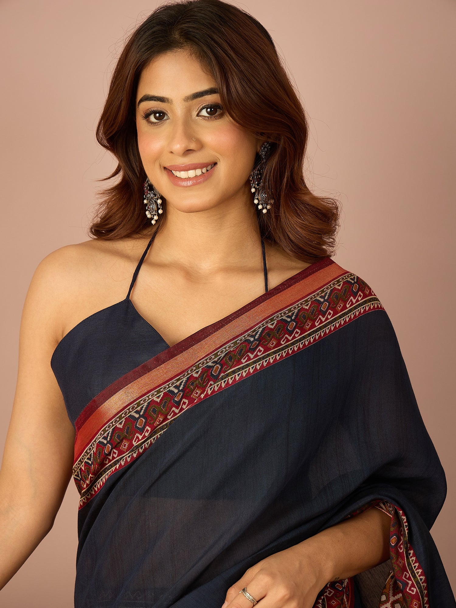 Navy Rajkot Patola Border Saree