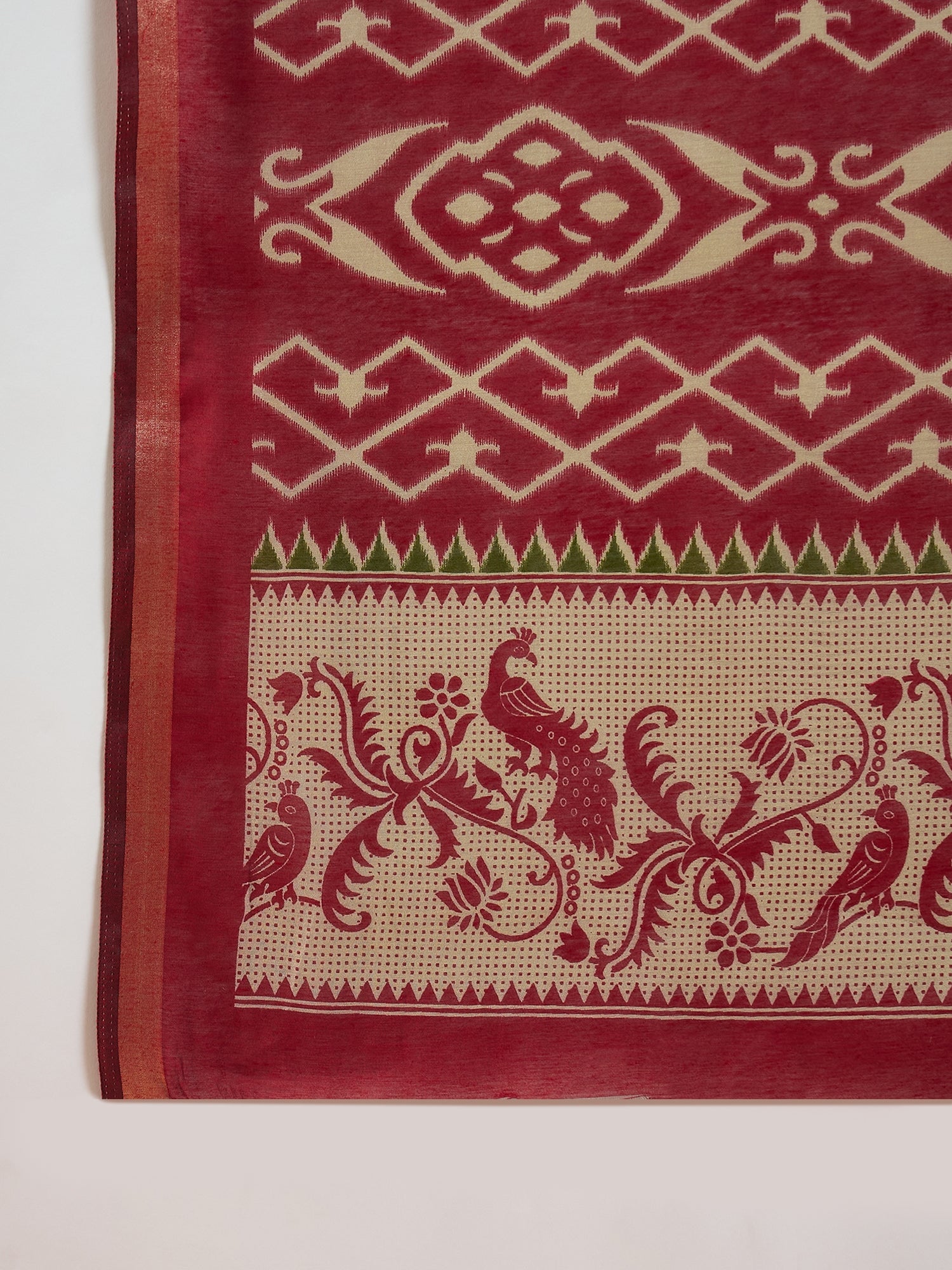 Mustard Pochampally Ikkat Saree