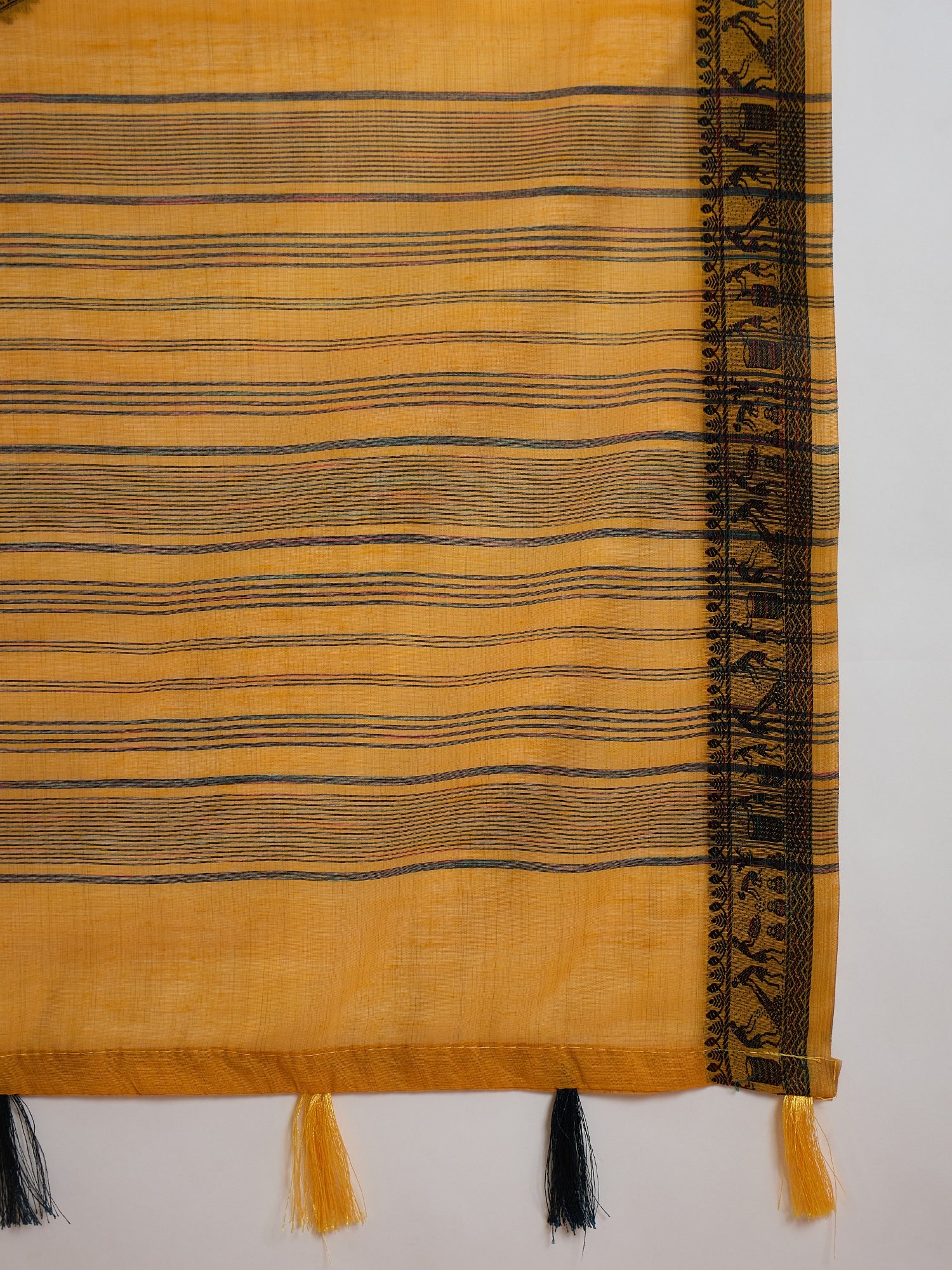 Mustard Saura Art Cotton Sareee