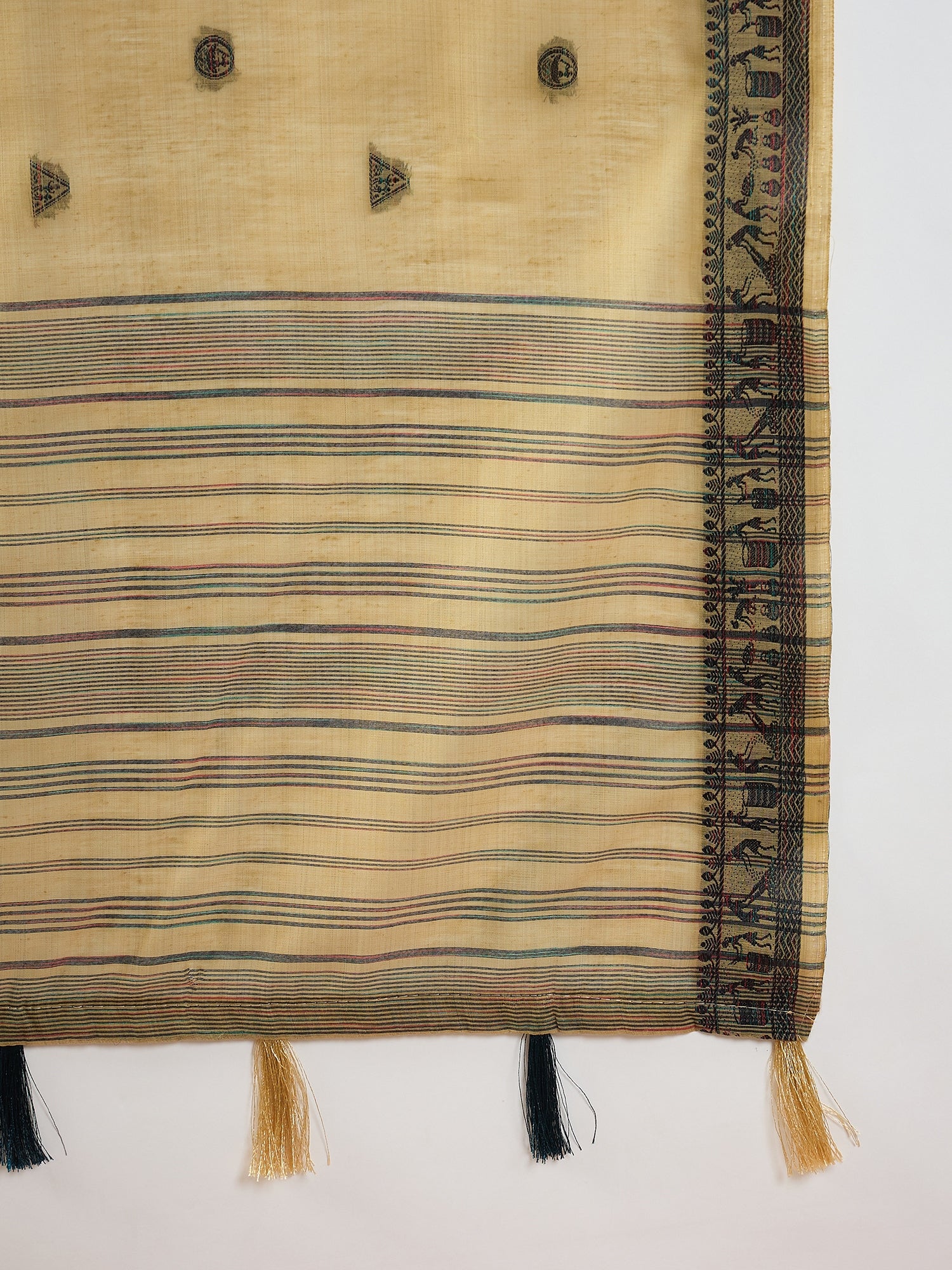 Beige Saura Art Cotton Sareee