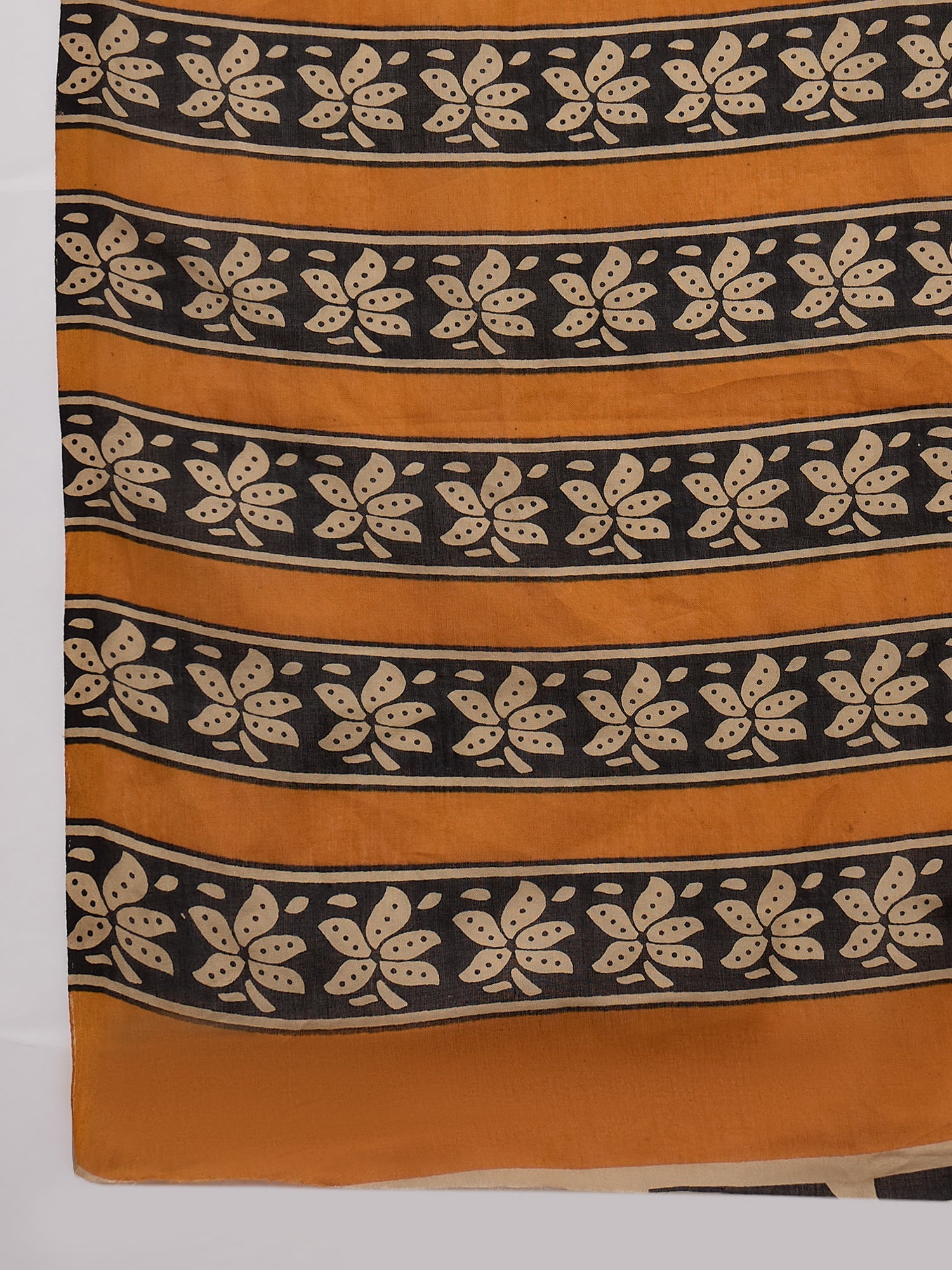 Beige Big Black Dot Print Saree