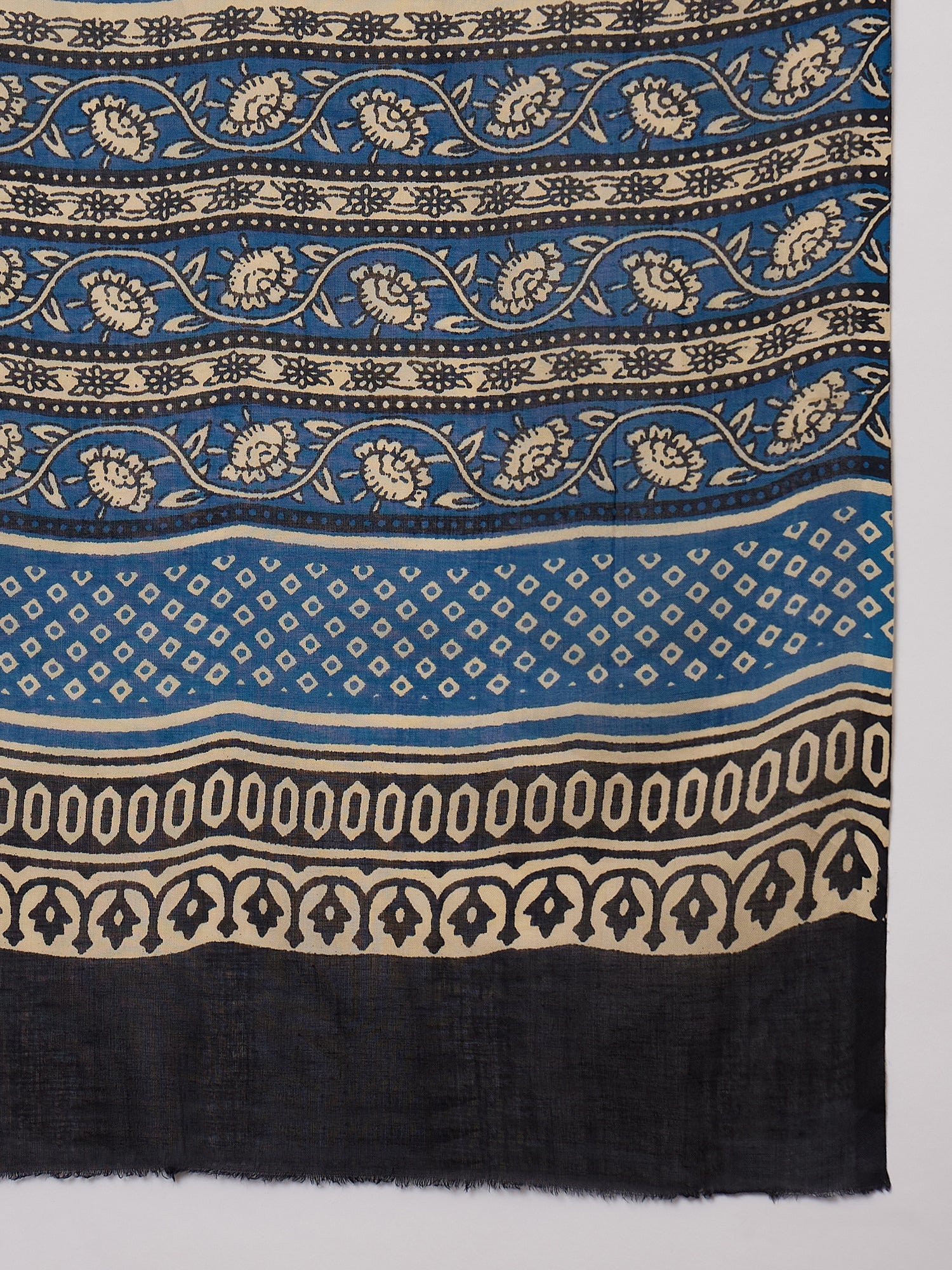 Indigo Floral Dabu Print Saree