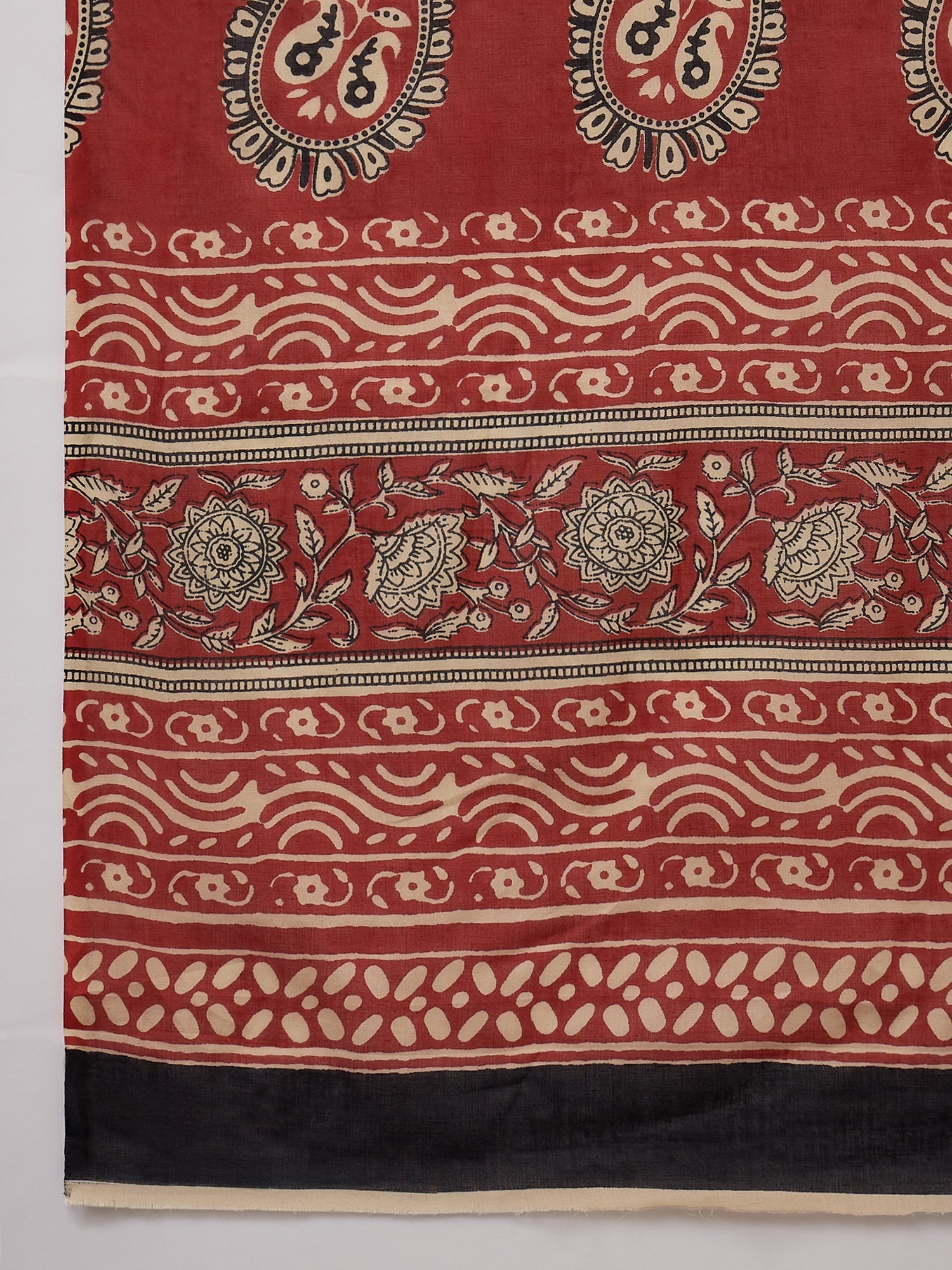 Red Saganeri Boota Print Saree