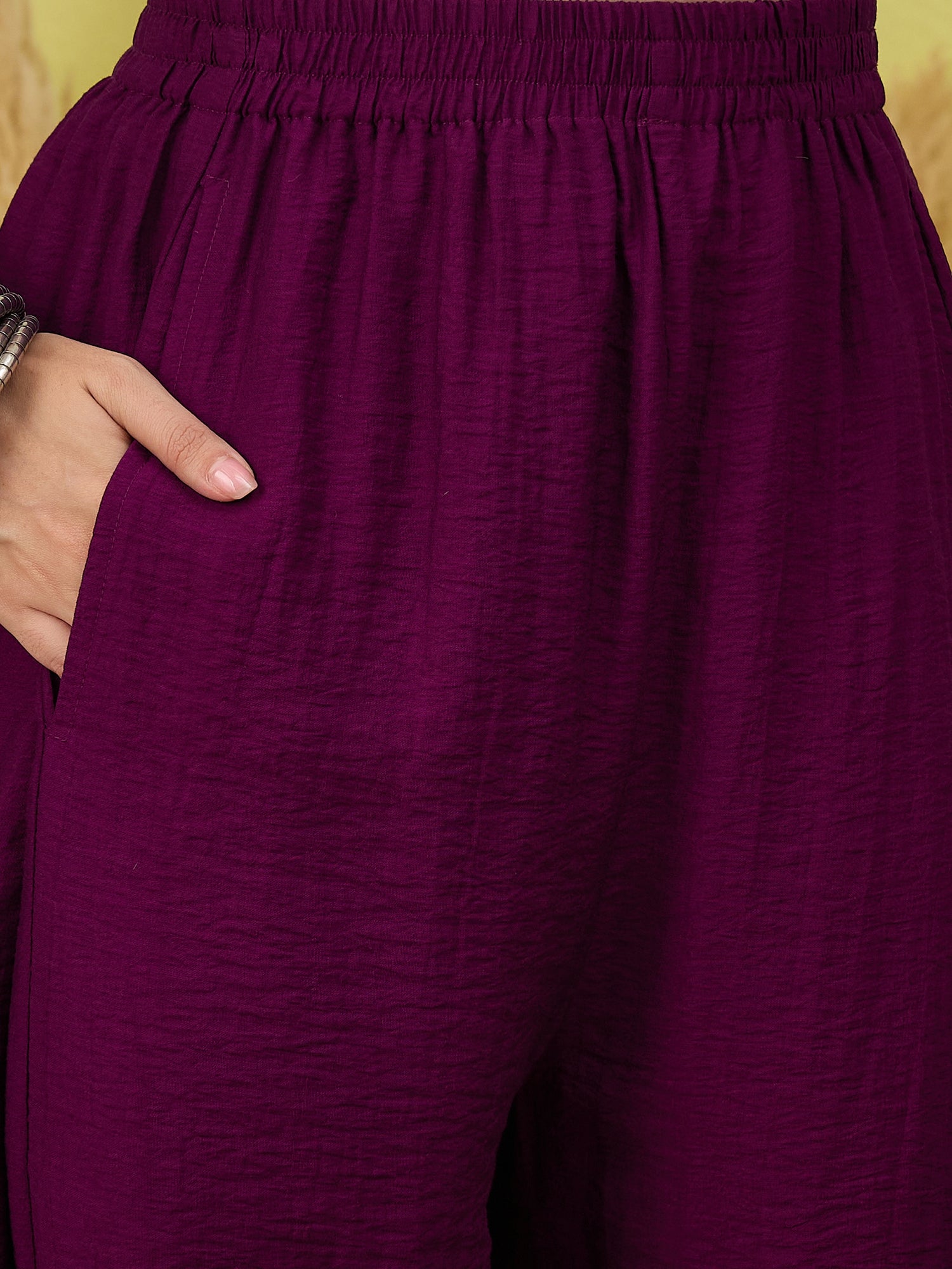 Purple Solid balloon Pant
