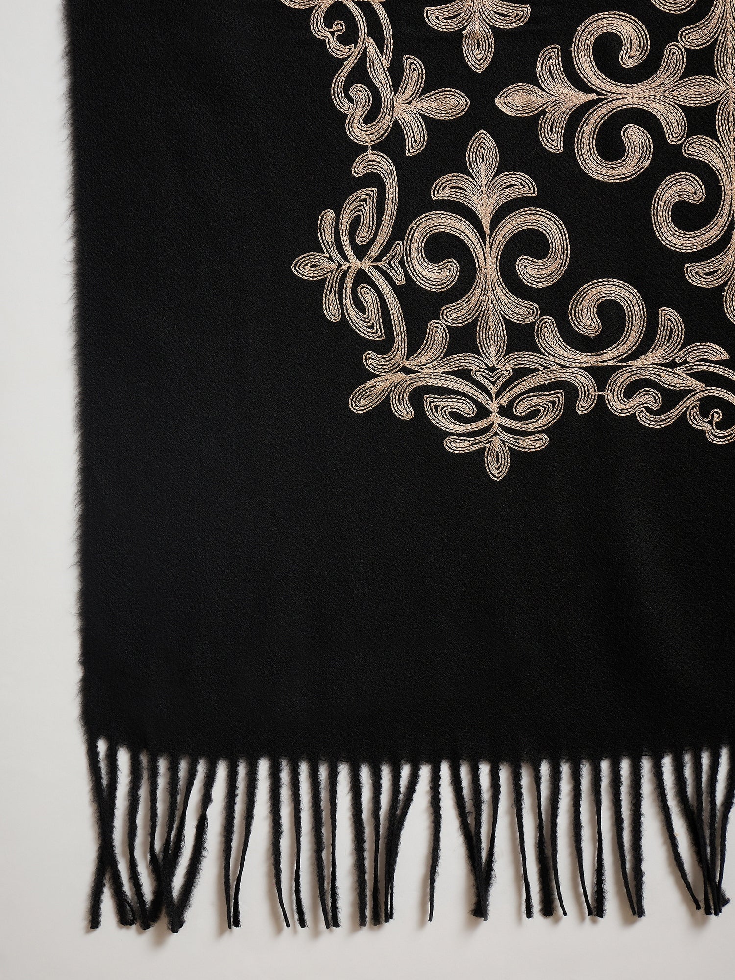 Black Aari Work Shawl