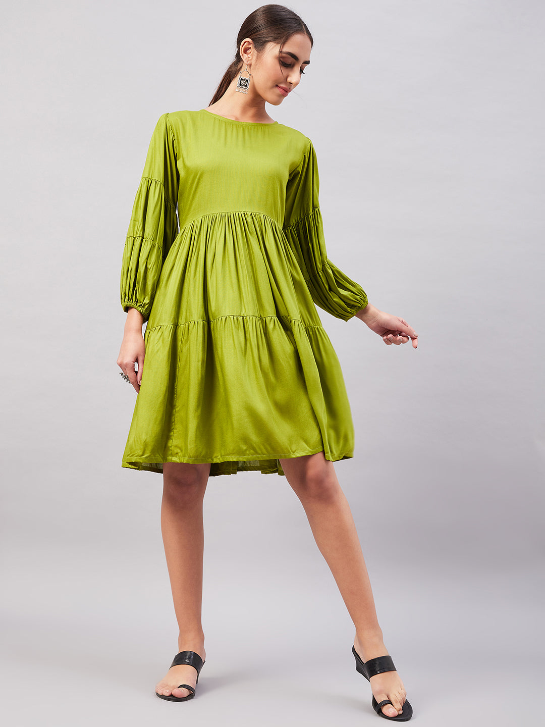 Olive Flared Dress