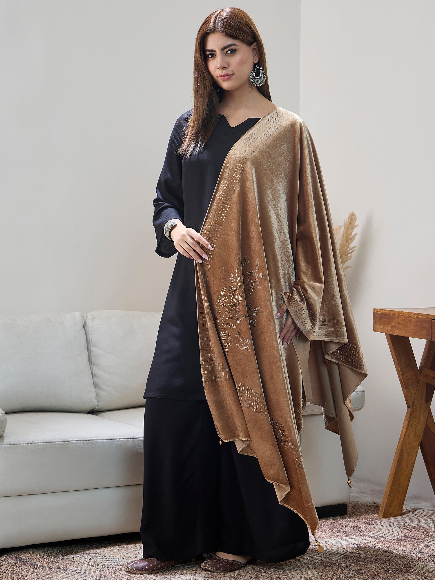 Golden Velvet Shawl