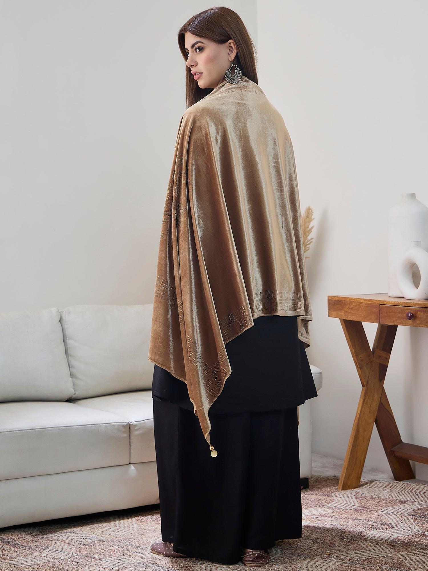 Golden Velvet Shawl