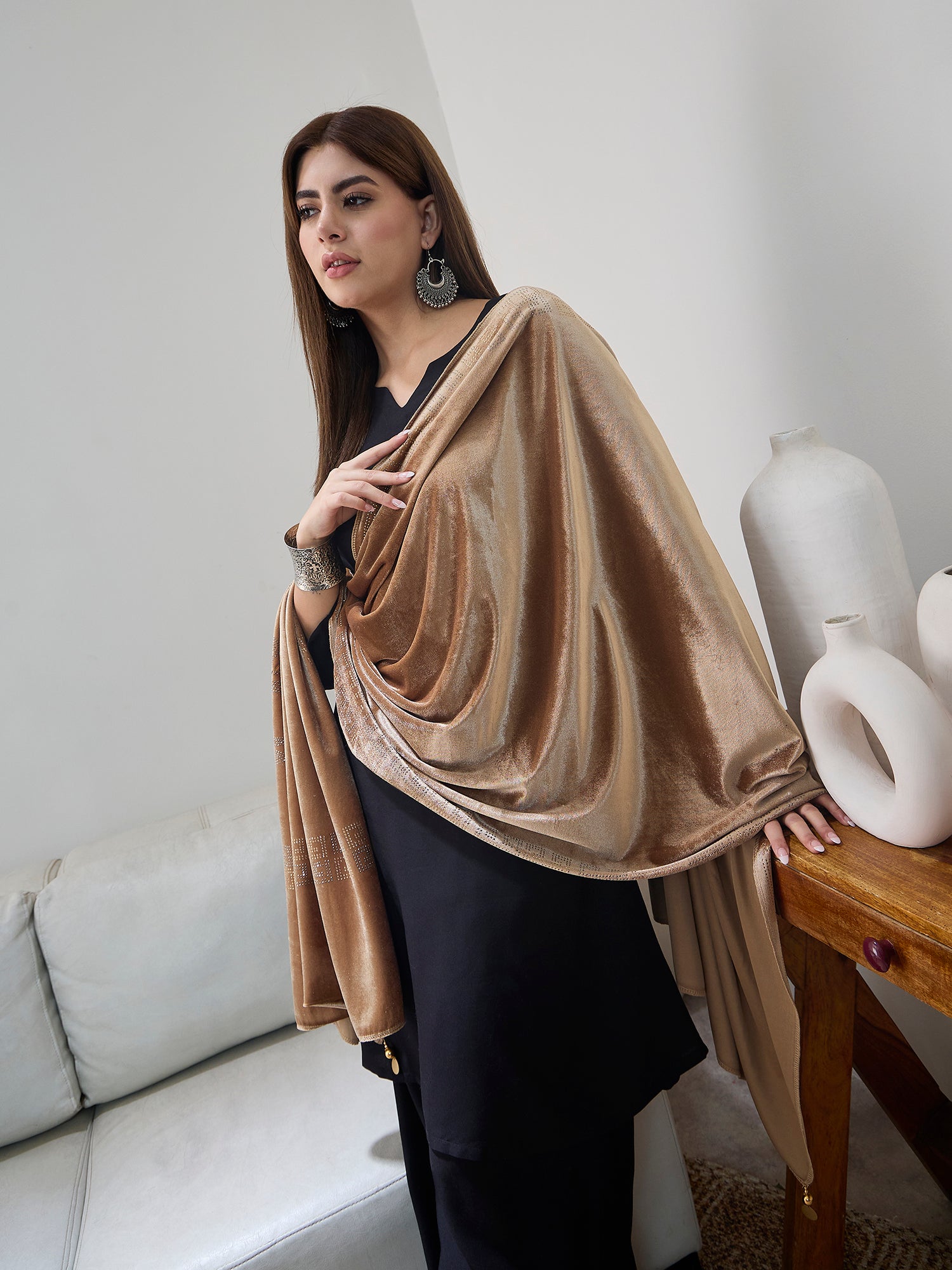 Golden Velvet Shawl