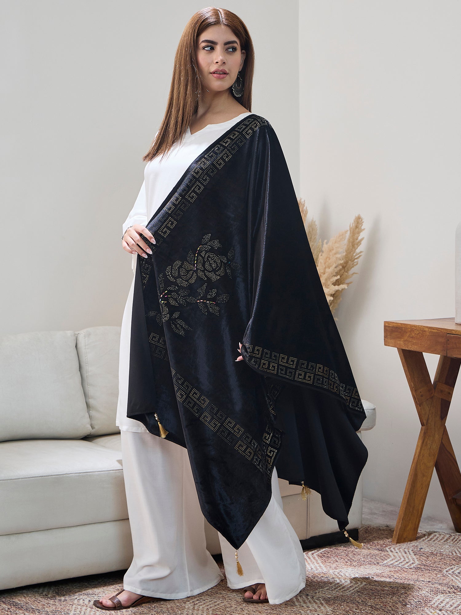Black Velvet Shawl