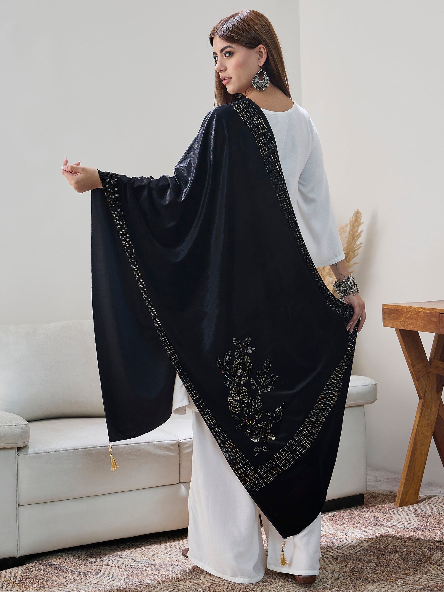Black Velvet Shawl