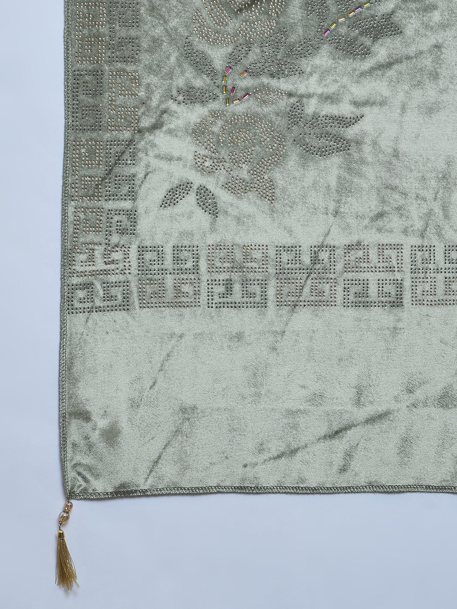 Pista Green Velvet Shawl