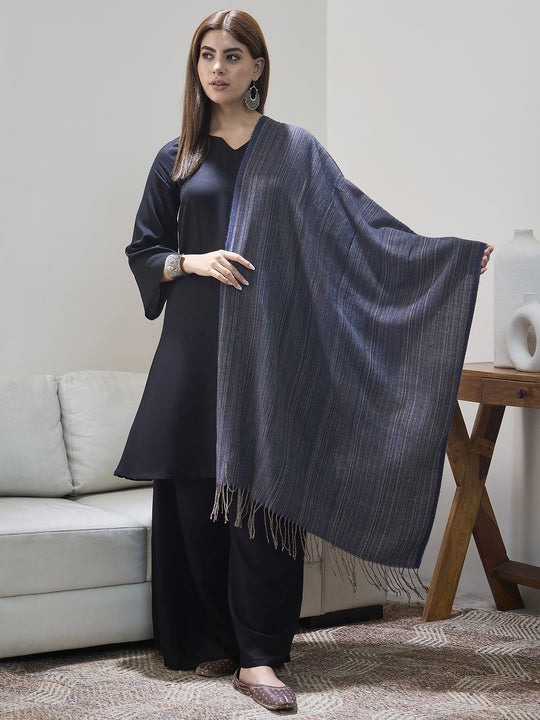 Blue Multi Striped Shawl