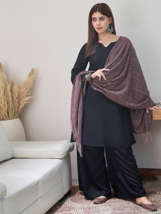 Brown Multi Striped Shawl