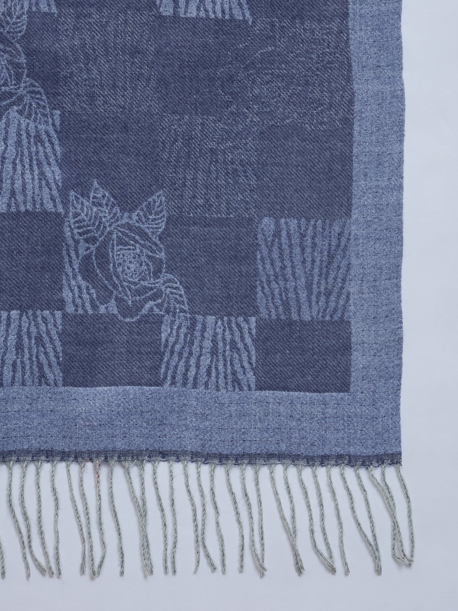 Stone Blue Thread Tassel Shawl