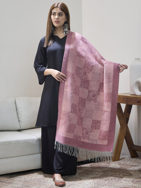 Pink Thread Tassel Shawl