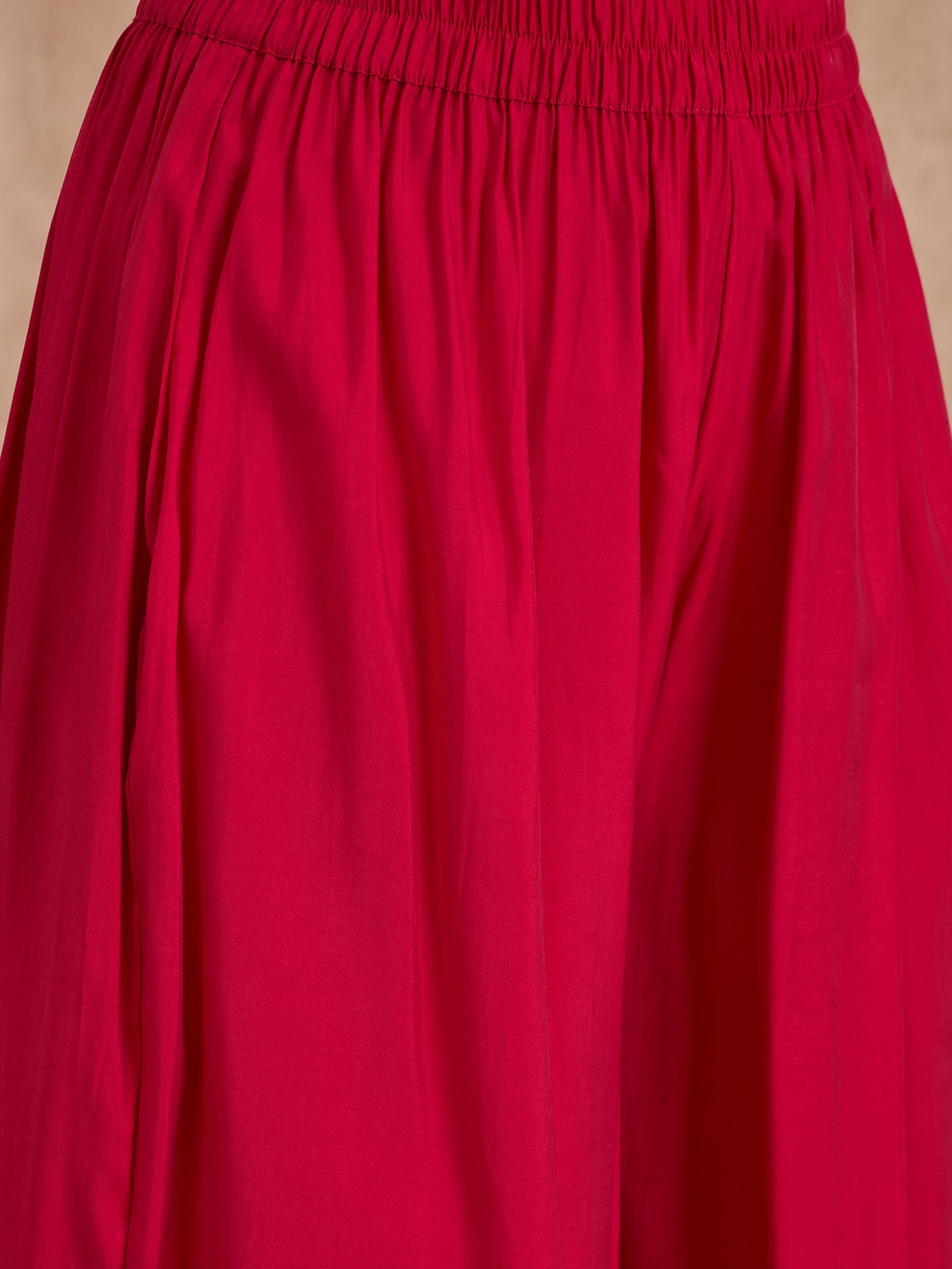 Rani Pink Offshoulder Set With Organza Dupatta