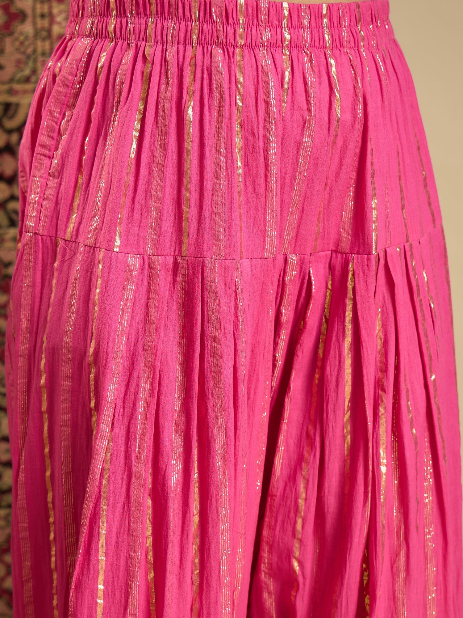 Multi Block Kurta Salwar Zari Dupatta Set (To be dispatched in 7 -10 days)