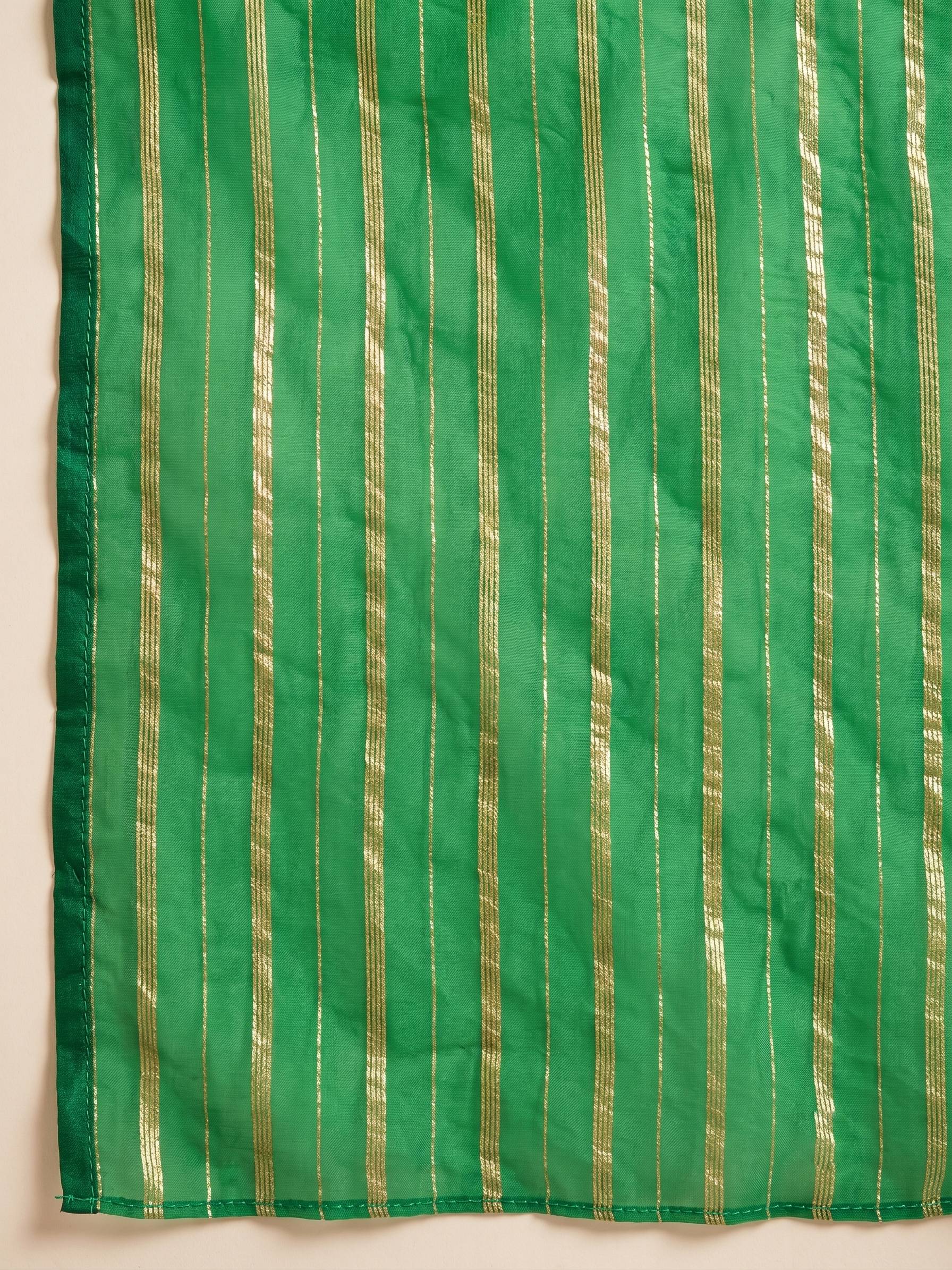 Multi Block Kurta Green Salwar Dupatta Set