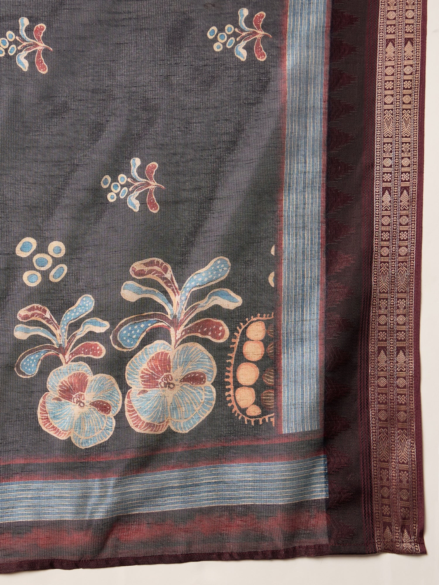 White Kurta Set Dark Mystic Dupatta