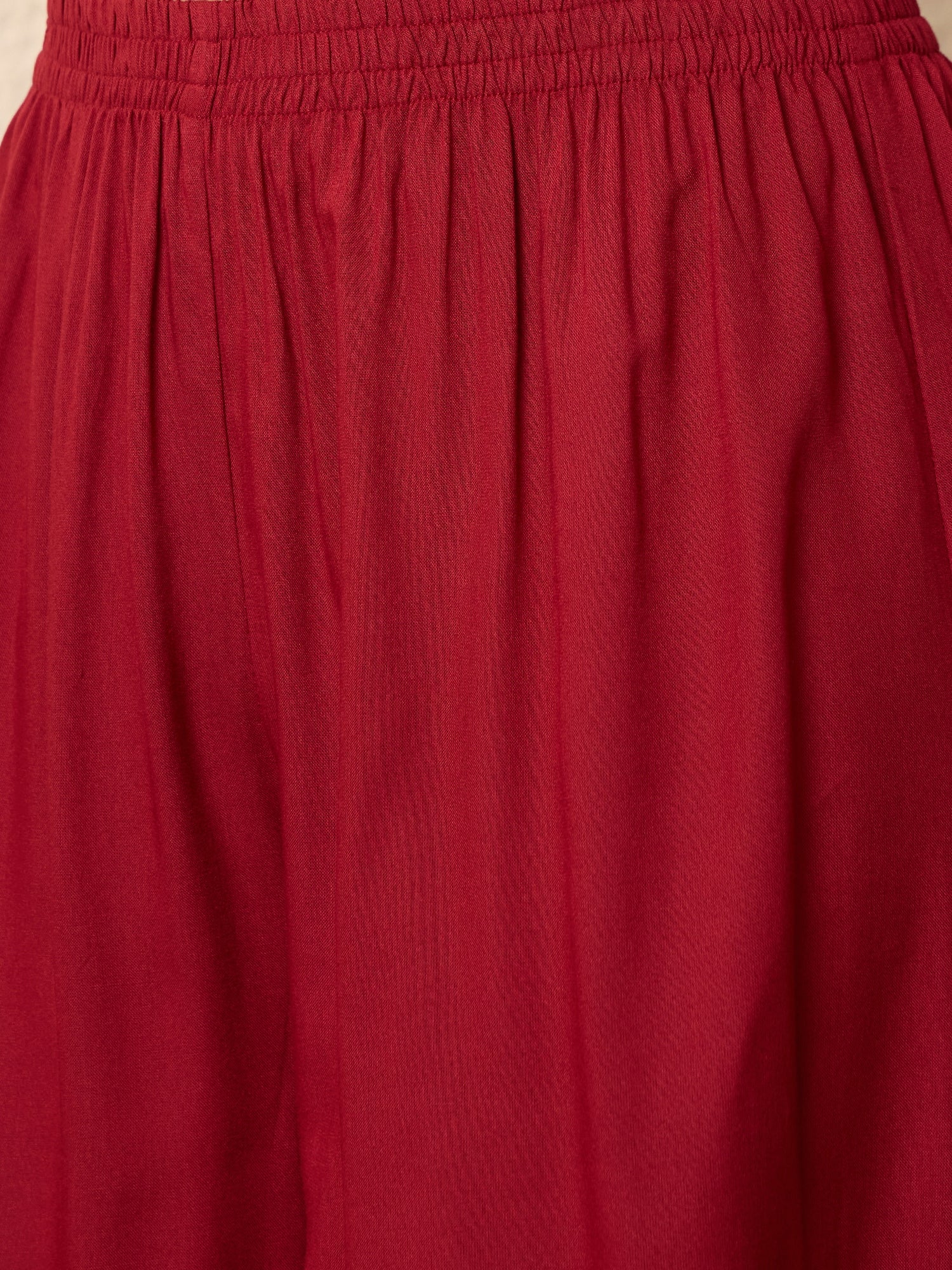 Burgundy Kurta Set Ikat Dupatta