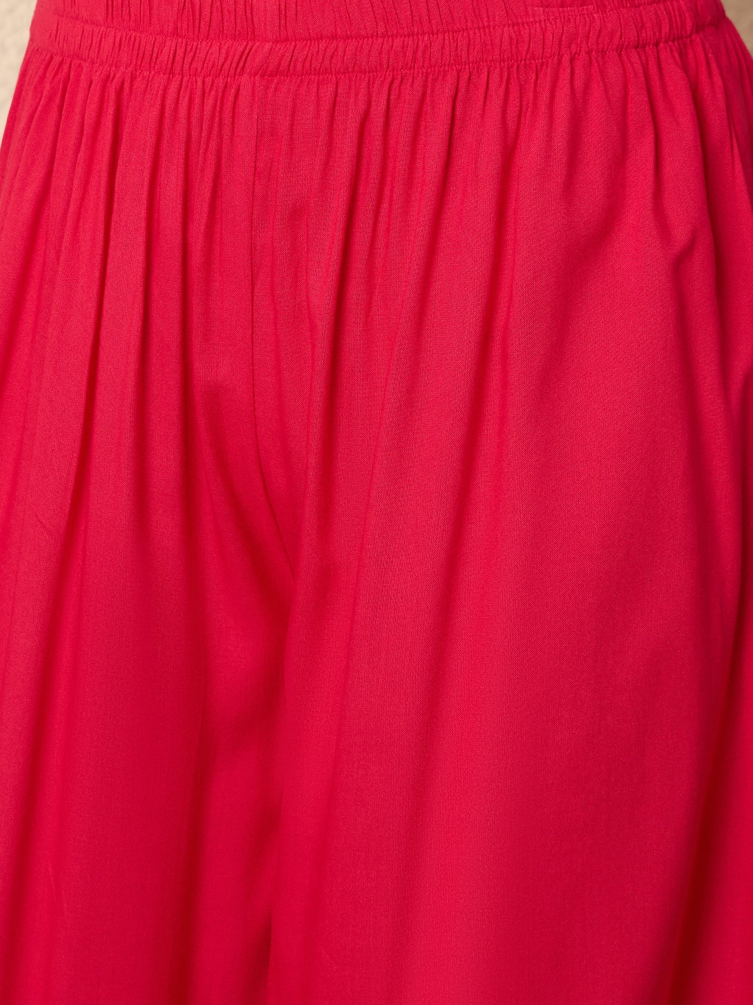 Fuchsia Kurta Set Dark Motif Dupatta