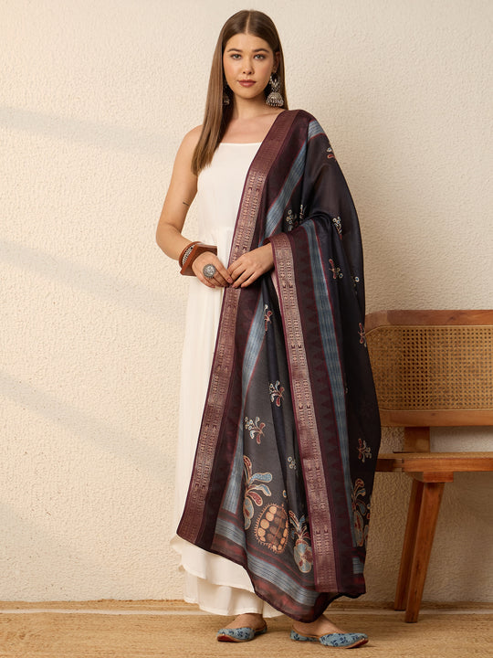 White Kurta Set Mystic Motif Dupatta