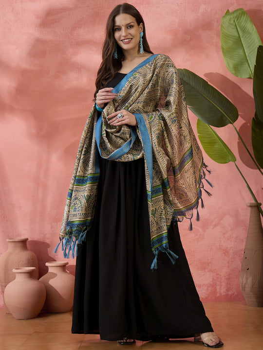 Black Sweetheart Kurta With Dupatta
