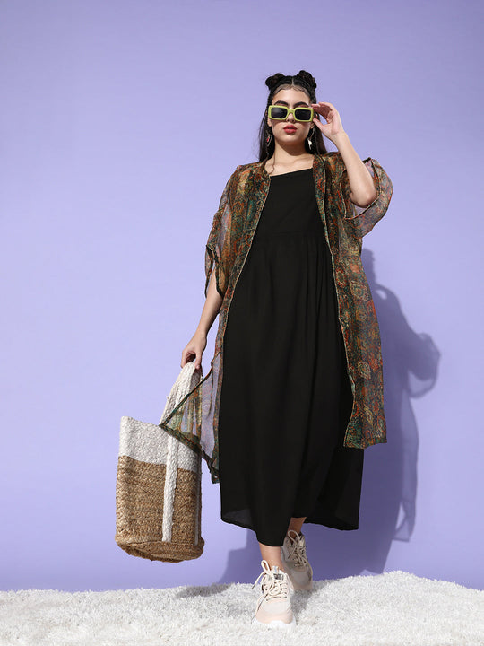 Multi Color Organza Cape