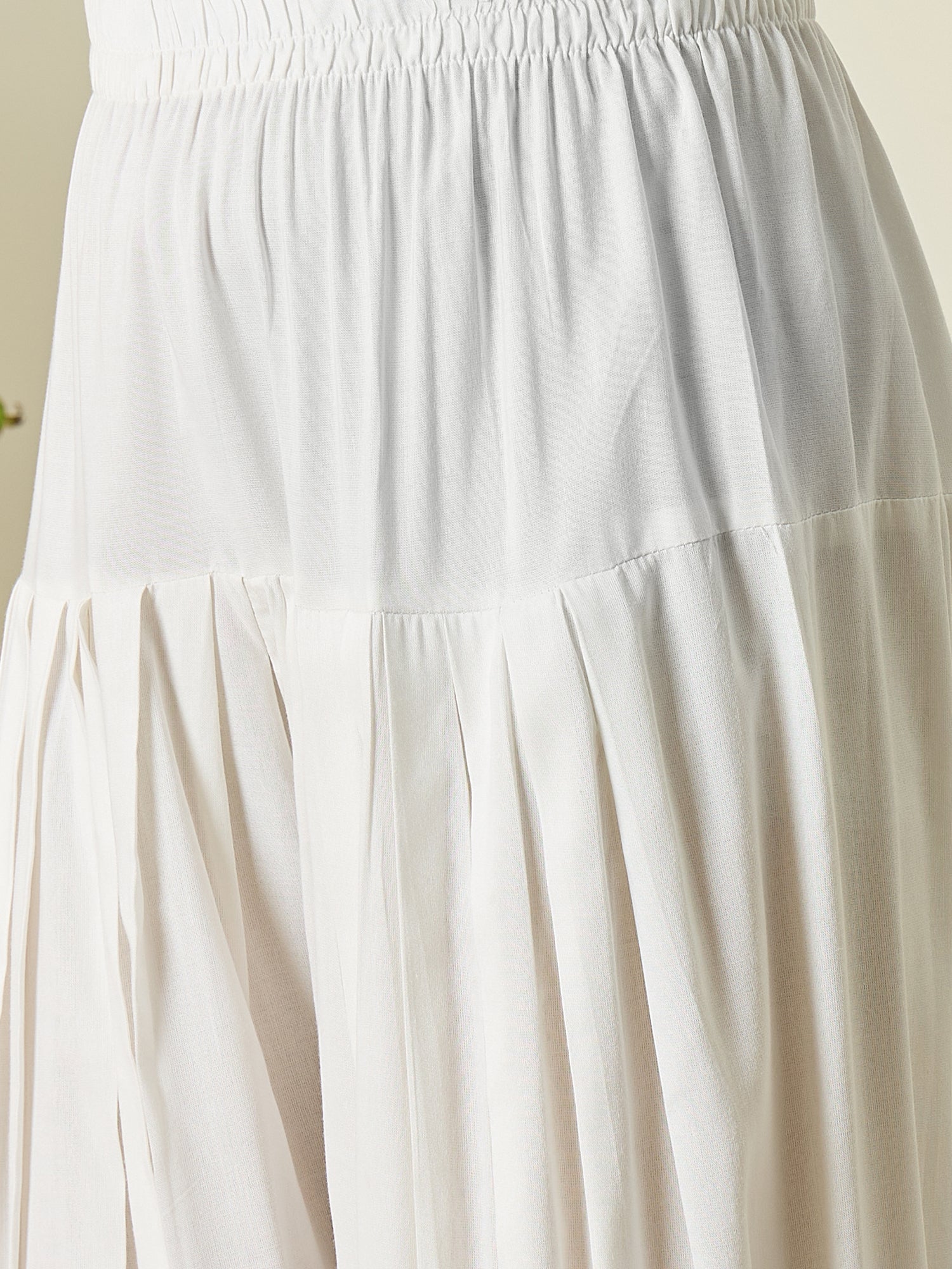 Teal Blue Lotus Kurta White Salwar Set