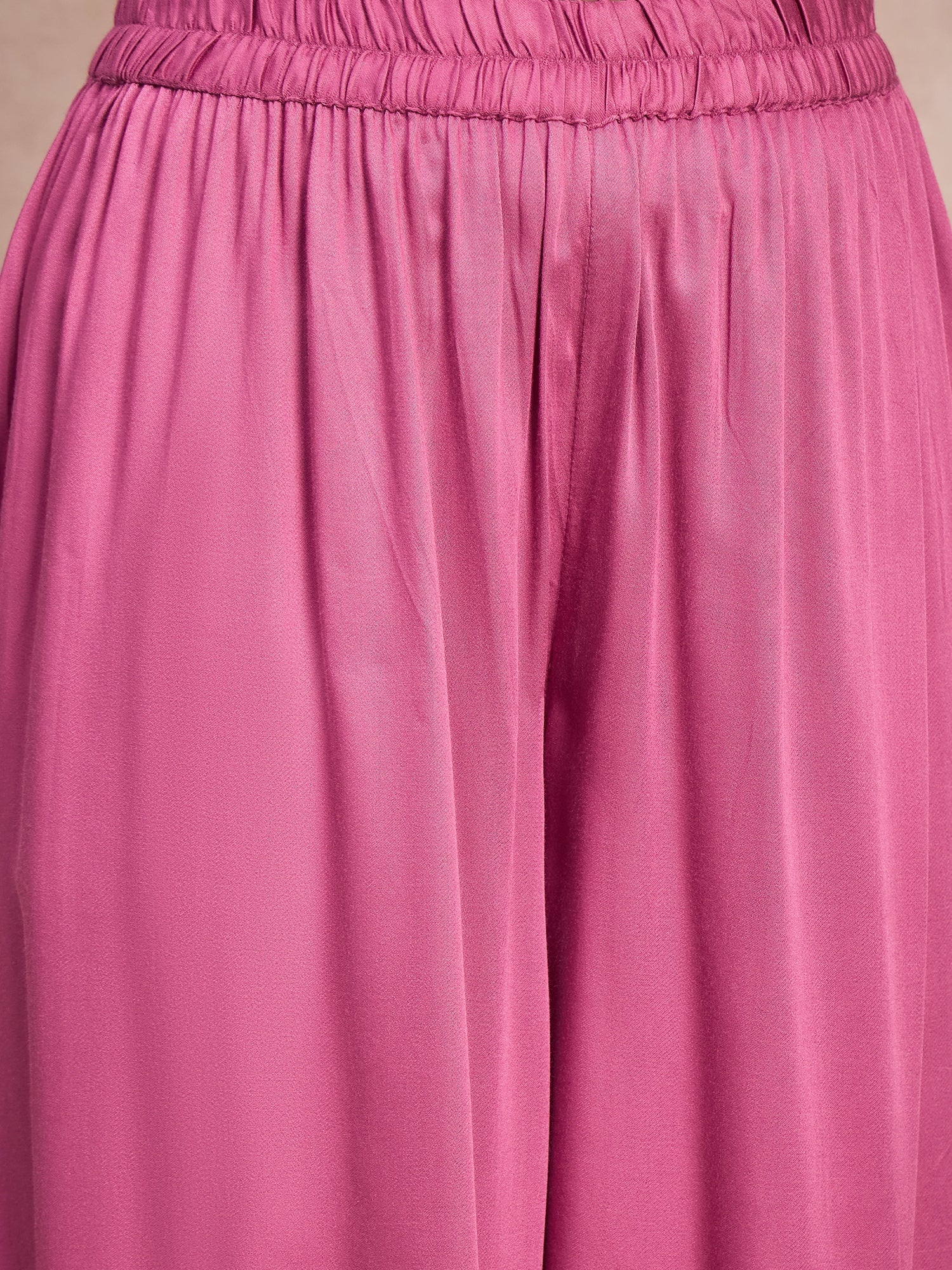 Punch Pink Foil Kurta Palazzo Set