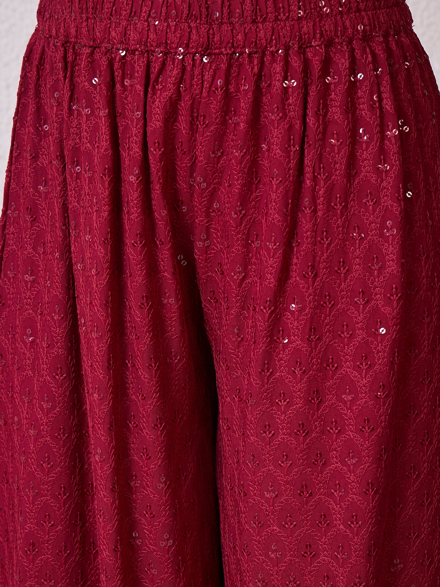 Maroon Chikankari Sweetheart Set
