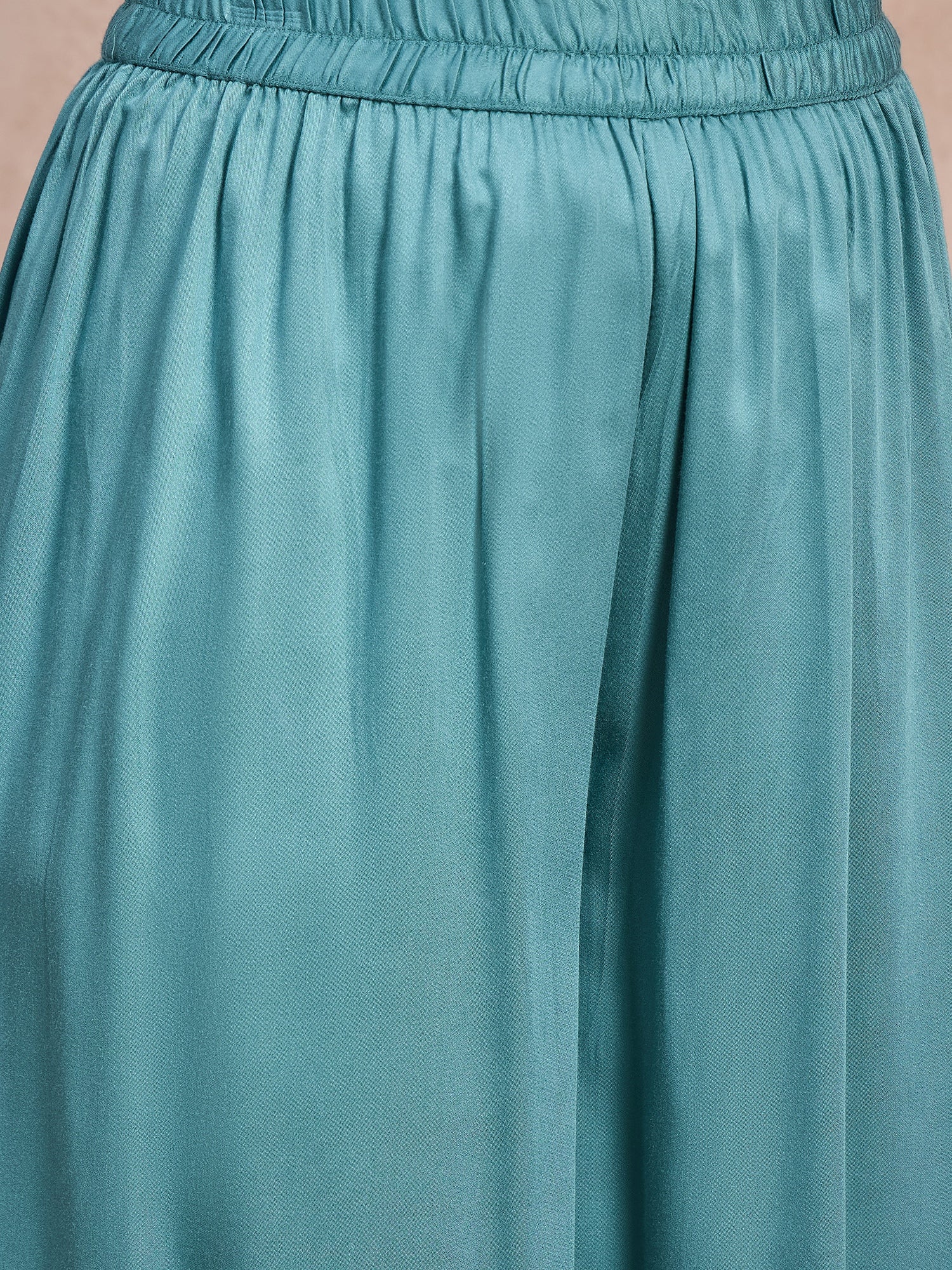 Light Teal Foil Kurta Palazzo Set