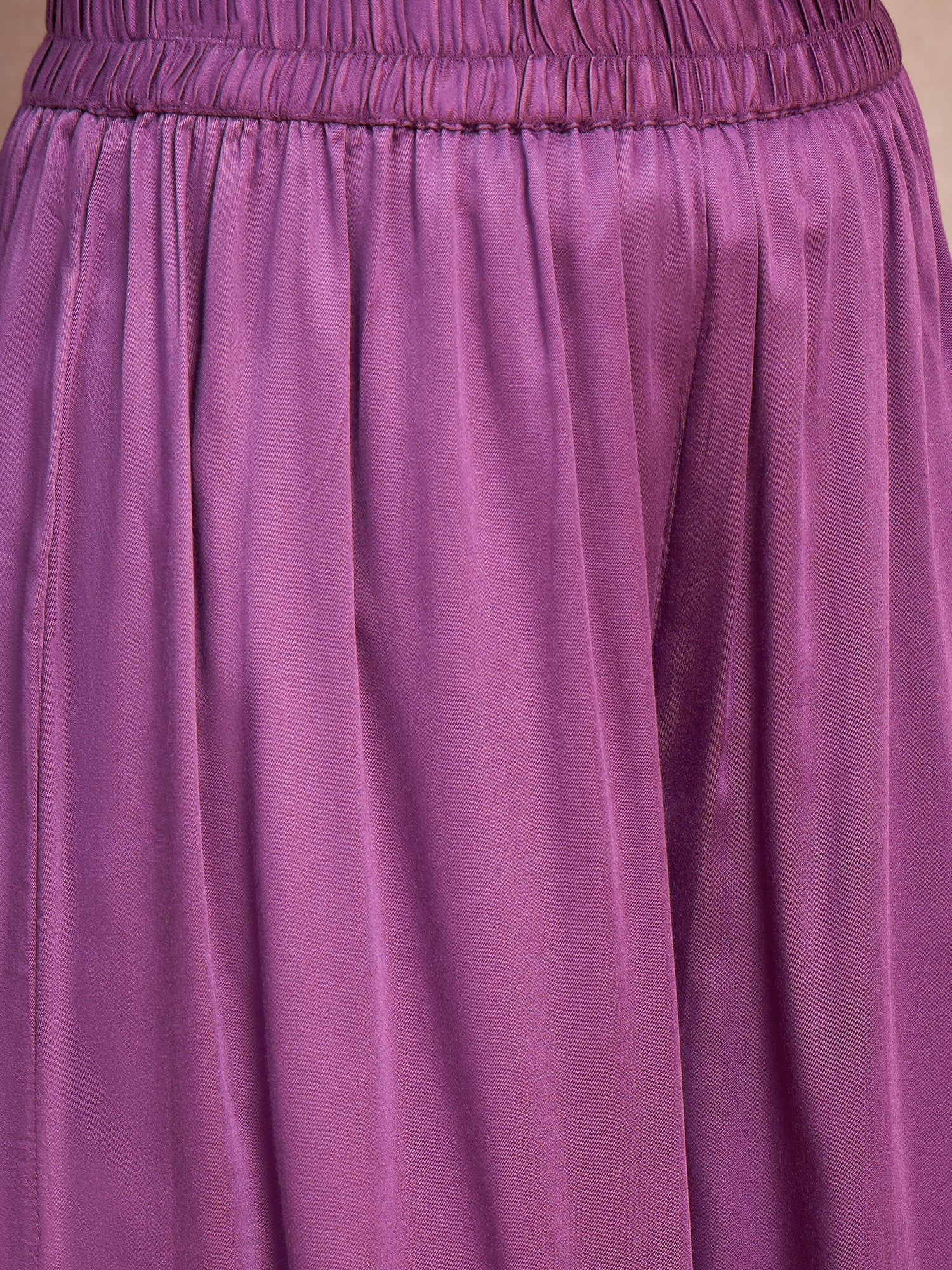 Dark Mauve Foil Kurta Palazzo Set