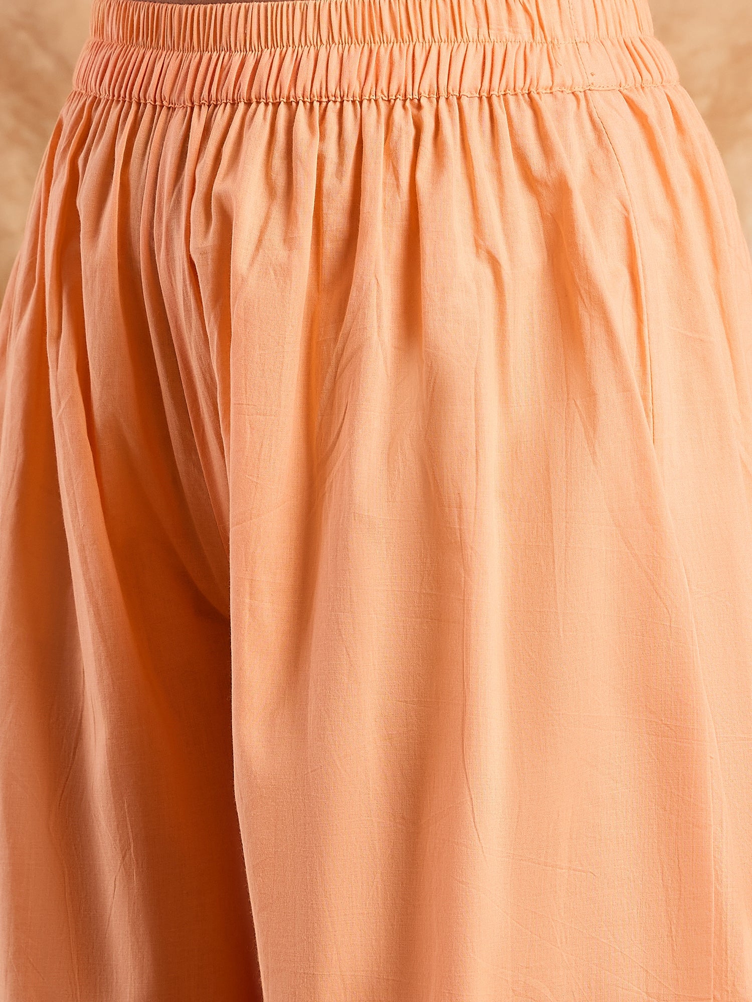 Melon Orange Pastel Kurta Set