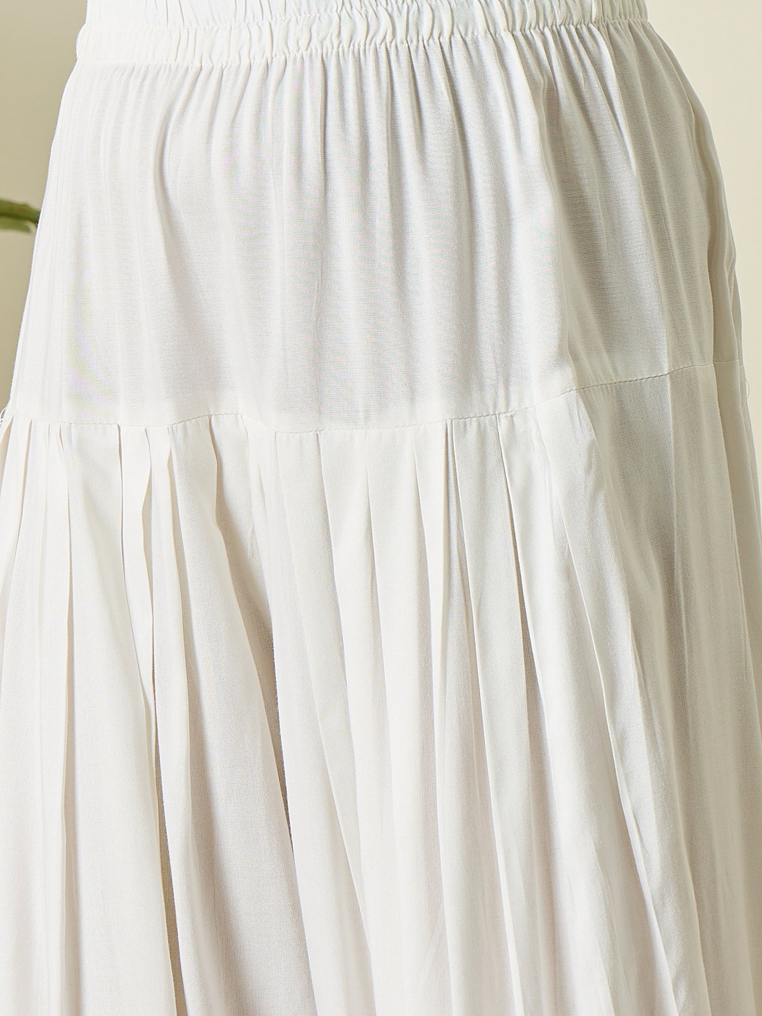 Pink White Dot Kurta White Salwar Set