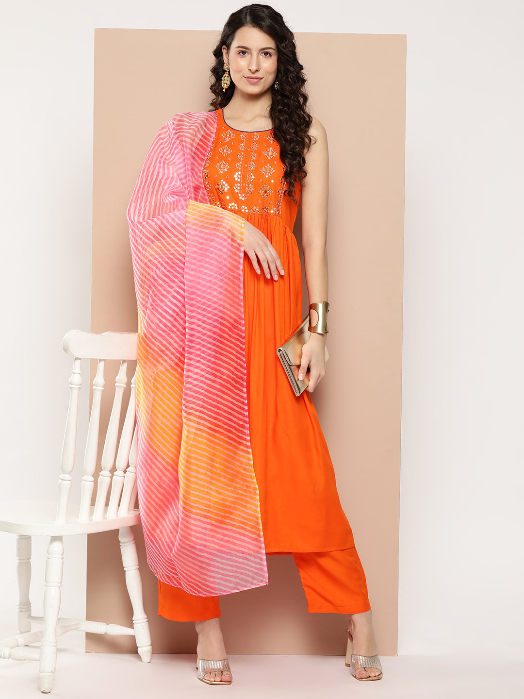 Share more than 212 pink and orange kurti best