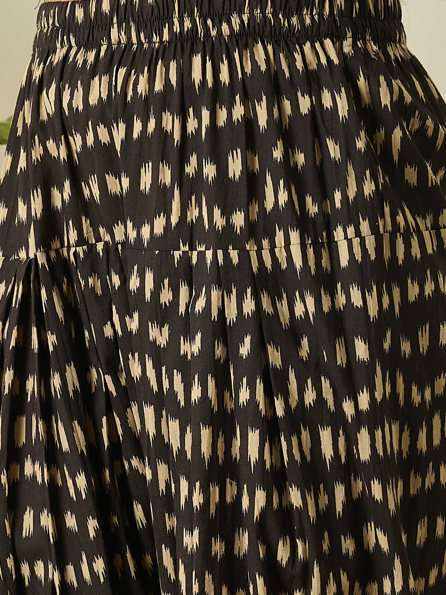 Black Boat Neck Black Ikkat Salwar Set