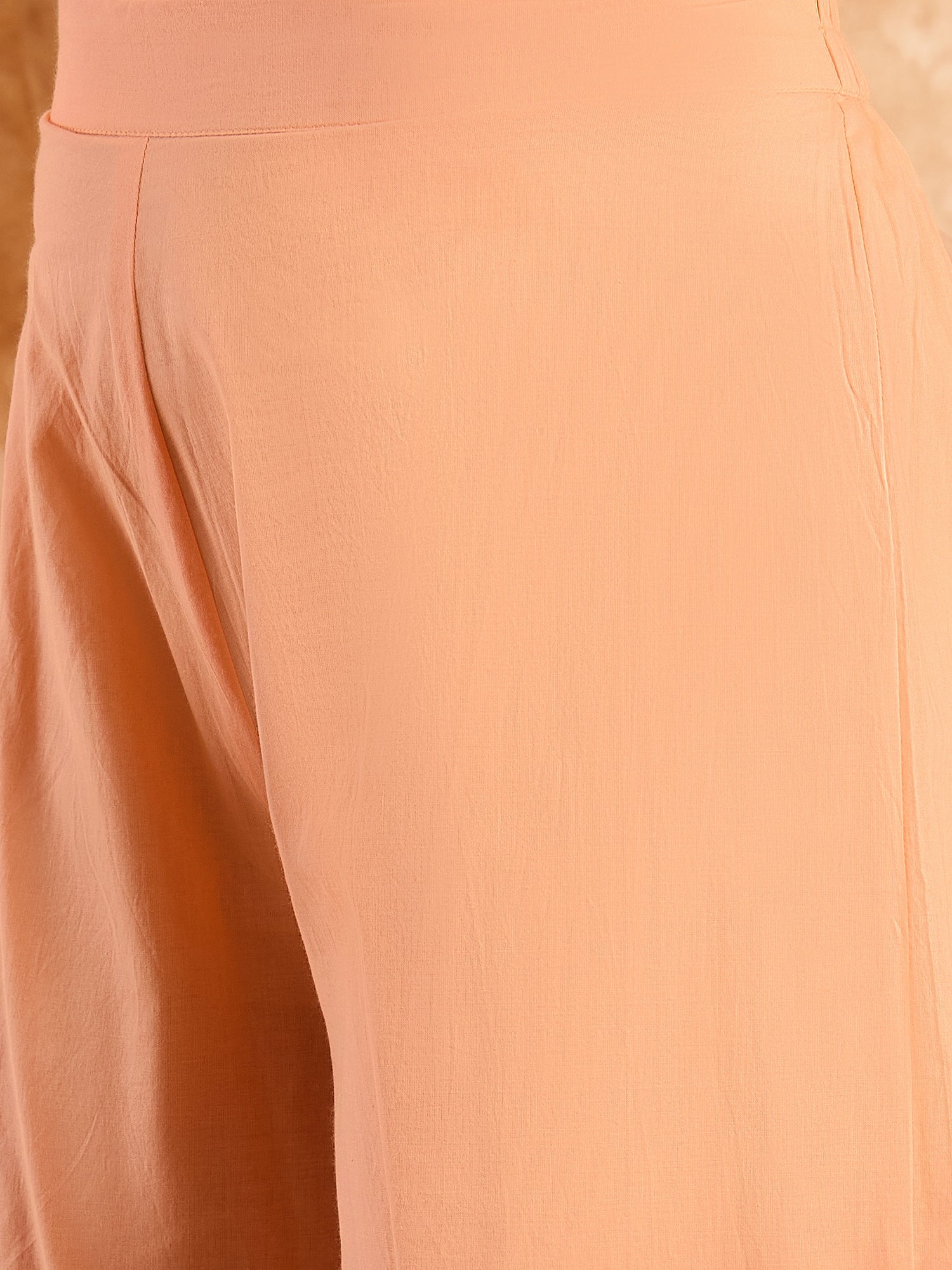 Melon Orange Pastel Flared Kurta Set