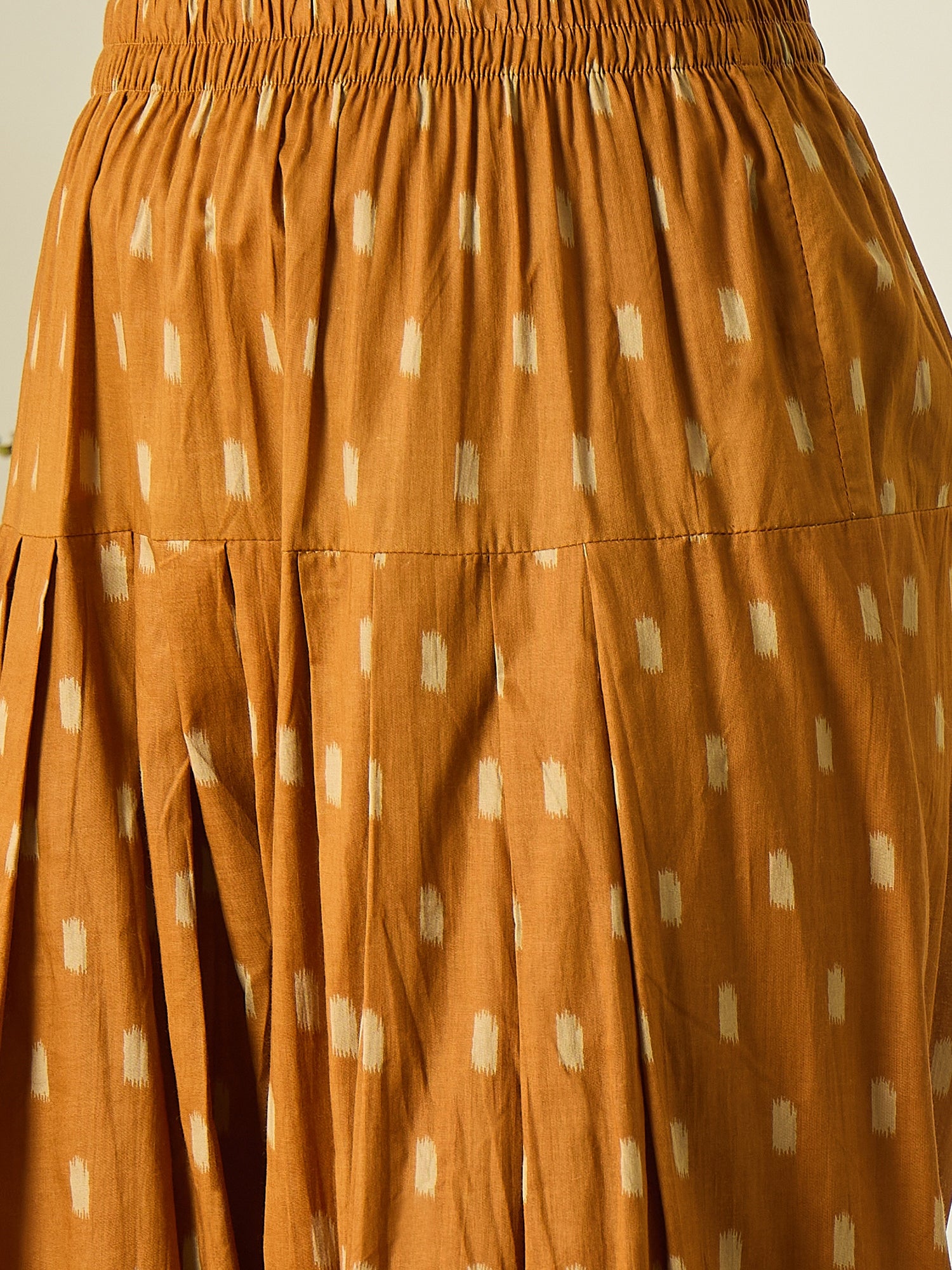 White Kurta Peanut Brown Salwar Set