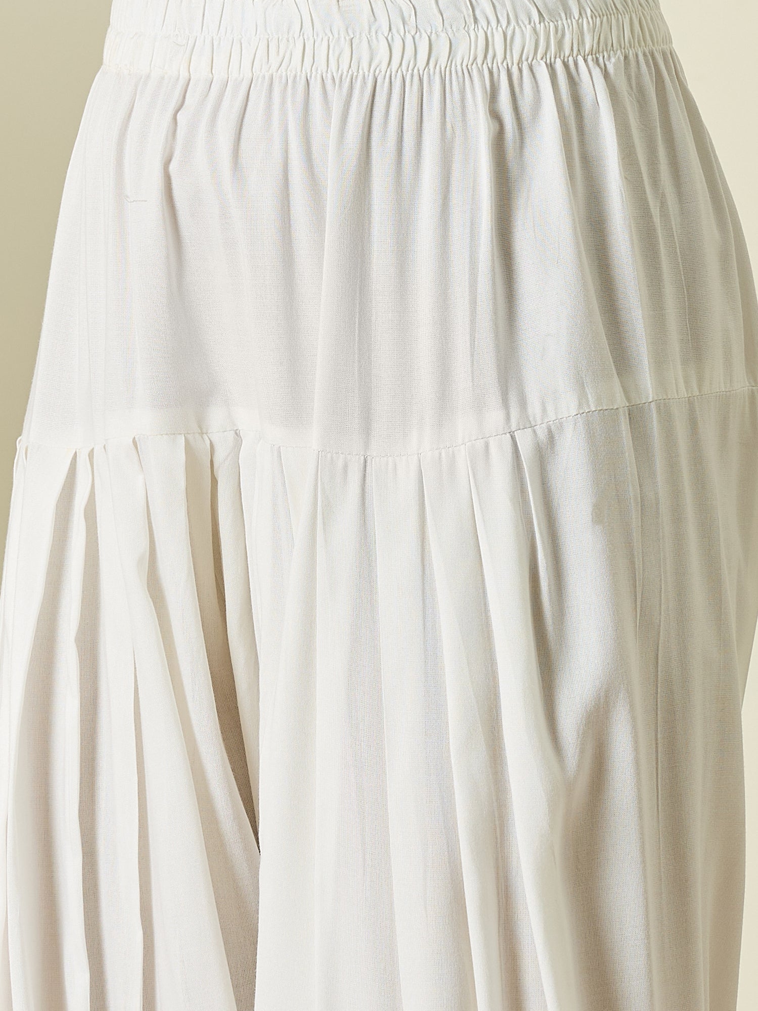 Black Maroon Leaf Kurta White Salwar Set