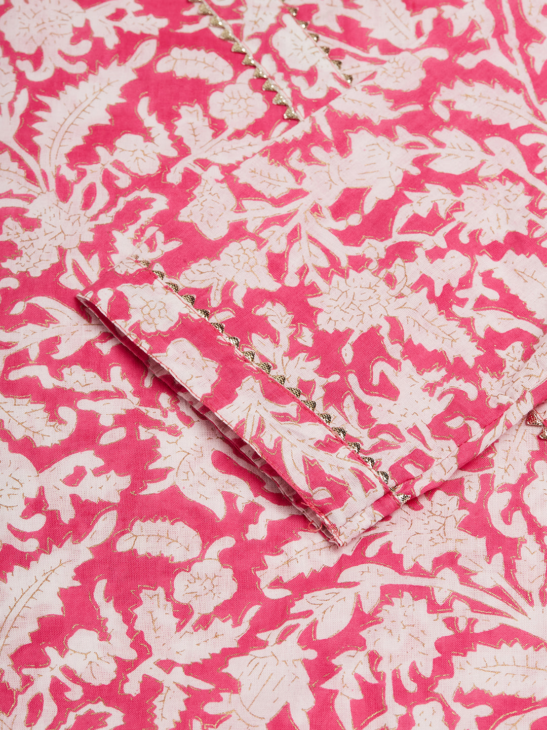 PINK FOIL WHITE PRINT ANGRAKHA STRIGHT KURTA